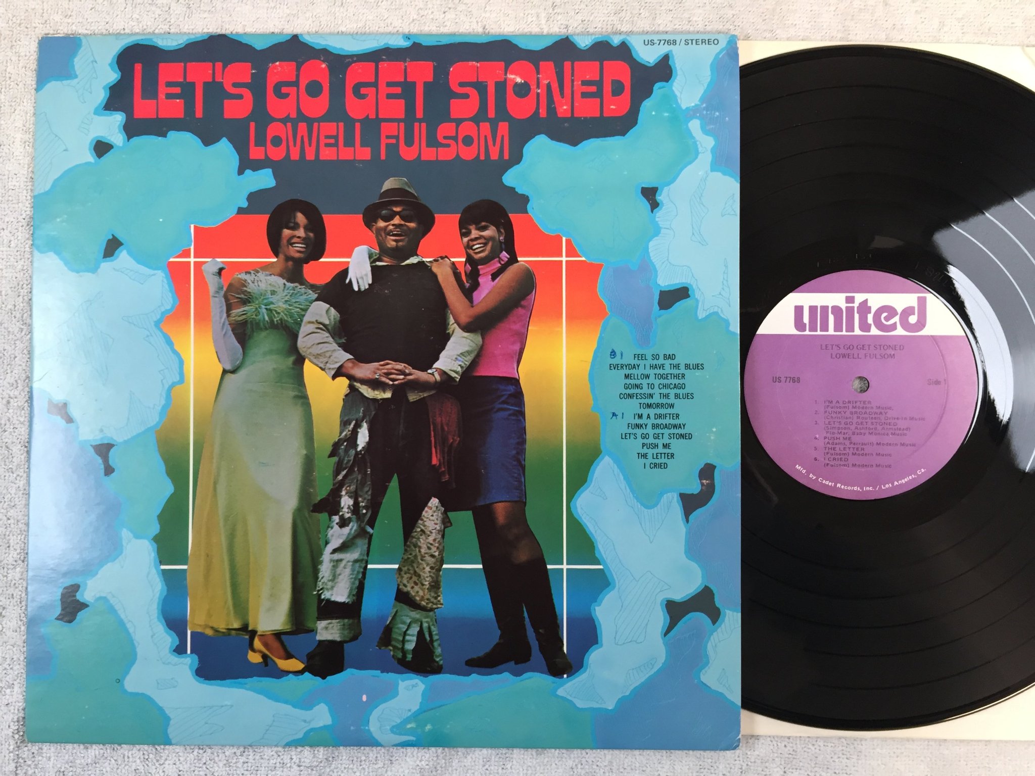 Omslagsbild för skivan LOWELL FULSOM let's go get stoned LP re US UNITED US 7768
