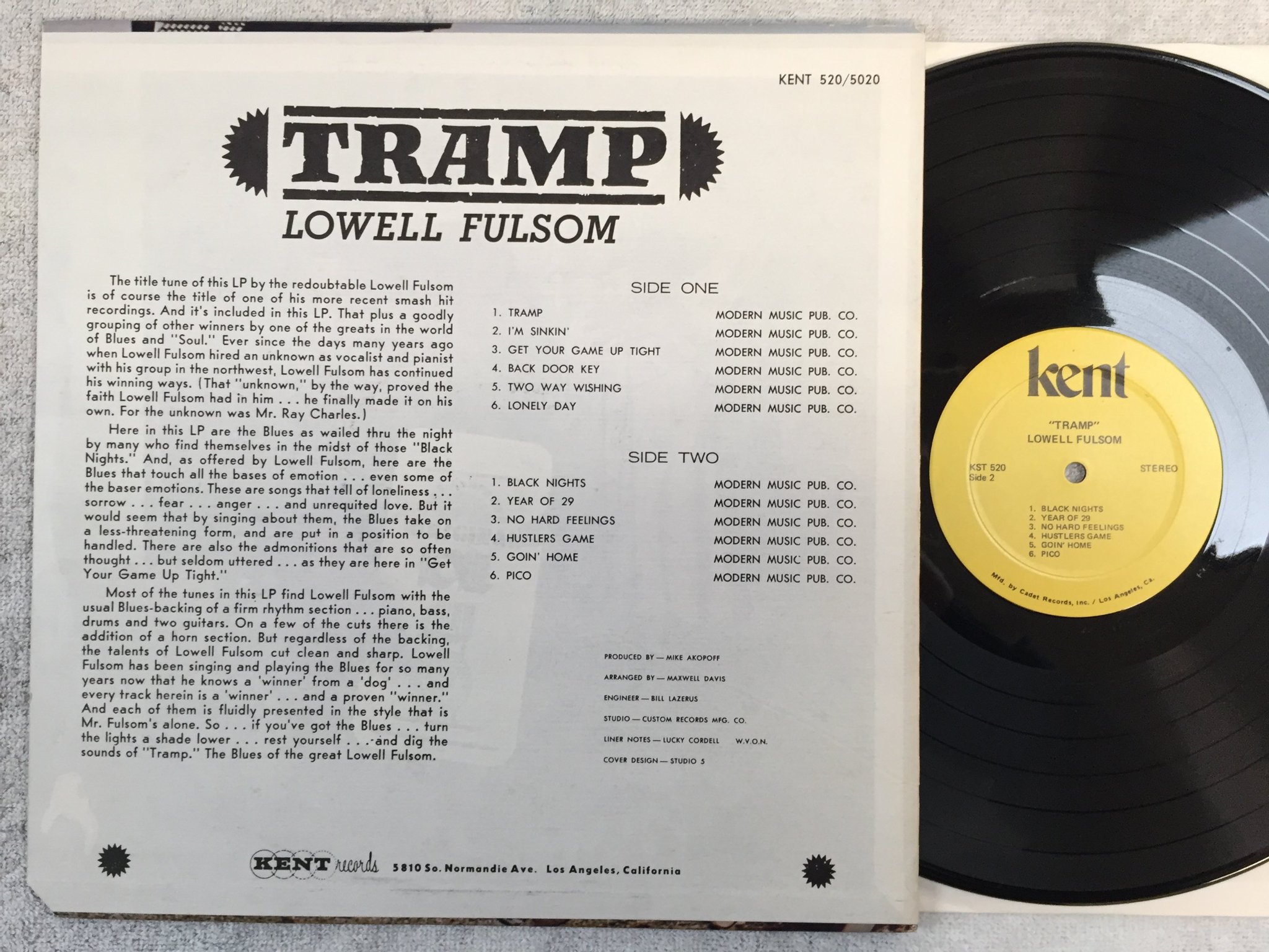 Omslagsbild för skivan LOWELL FULSOM tramp LP US KENT KST 520