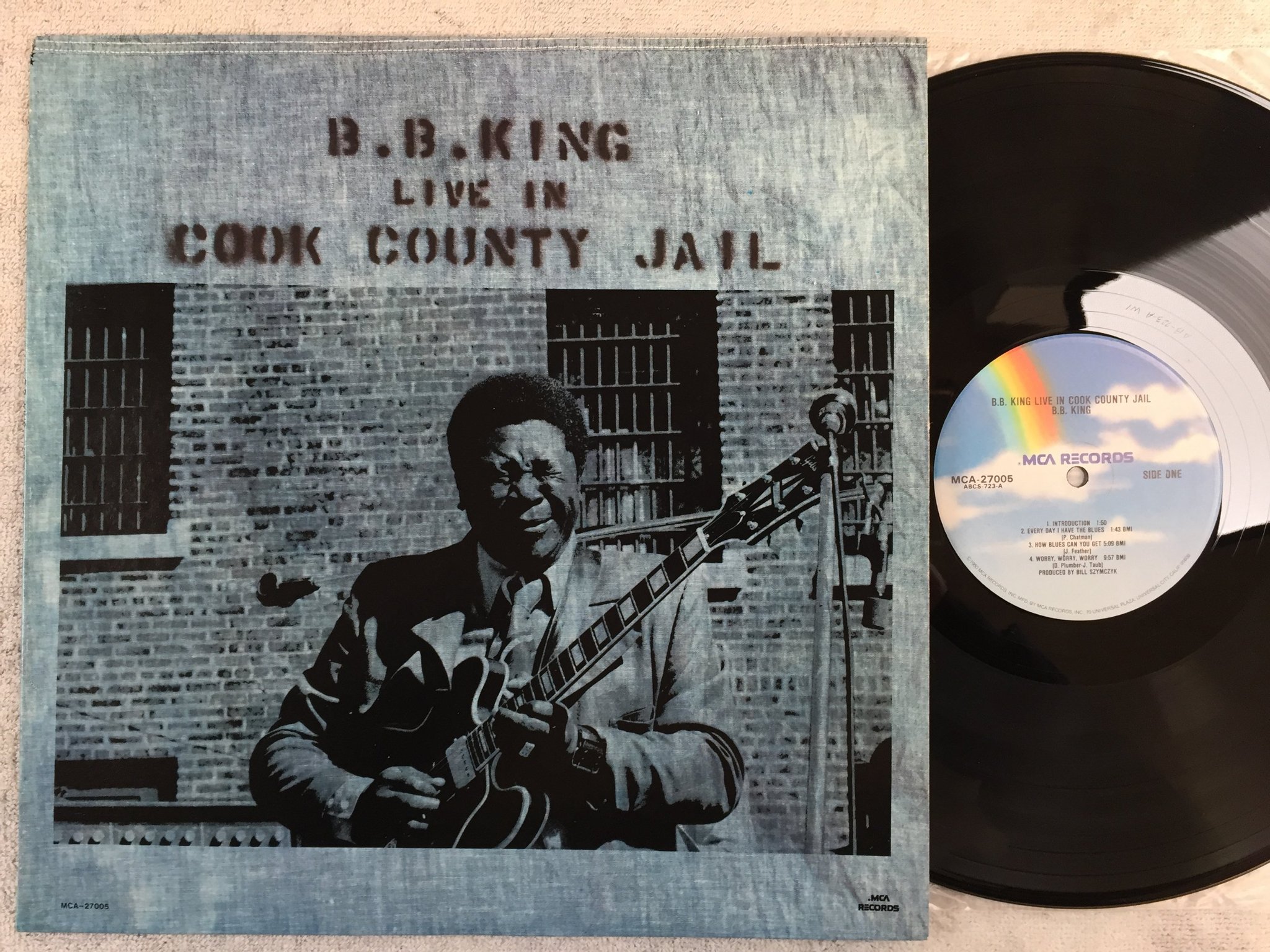 Omslagsbild för skivan BB KING live in cook county jail LP re US MCA 27005
