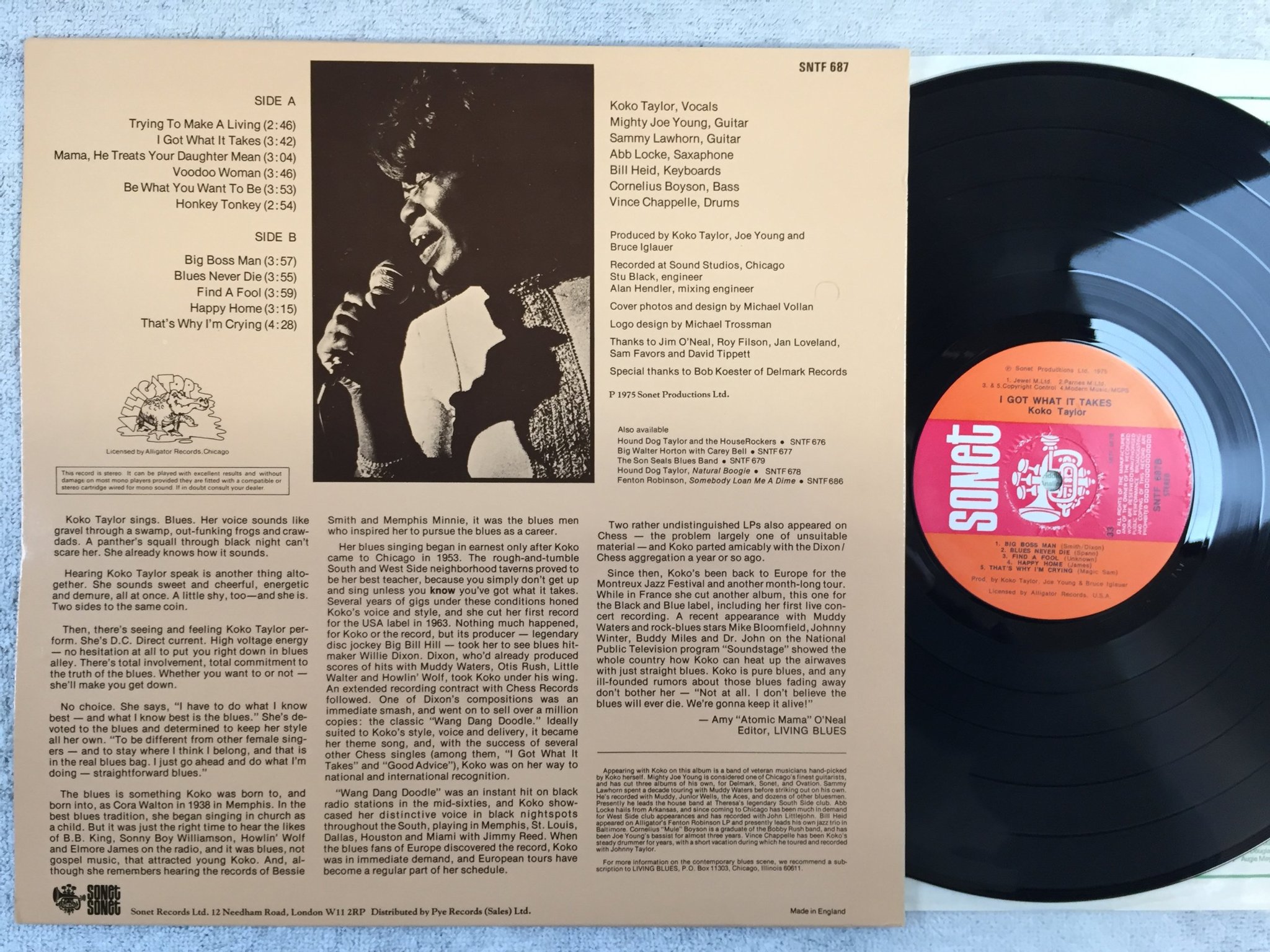 Omslagsbild för skivan KOKO TAYLOR I got what it takes LP -75 UK SONET SNTF 687