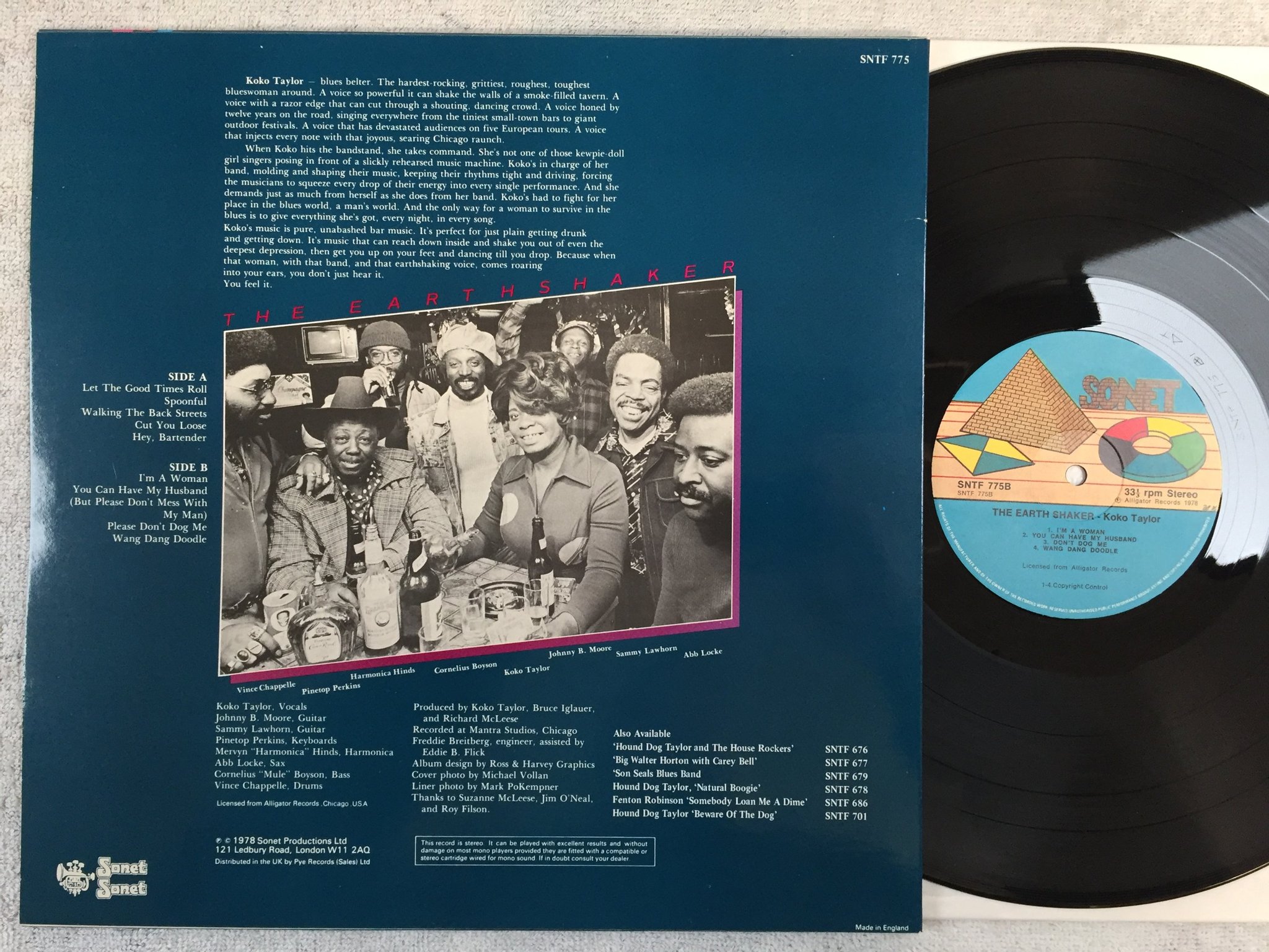 Omslagsbild för skivan KOKO TAYLOR the earth shaker LP -78 UK SONET SNTF 775