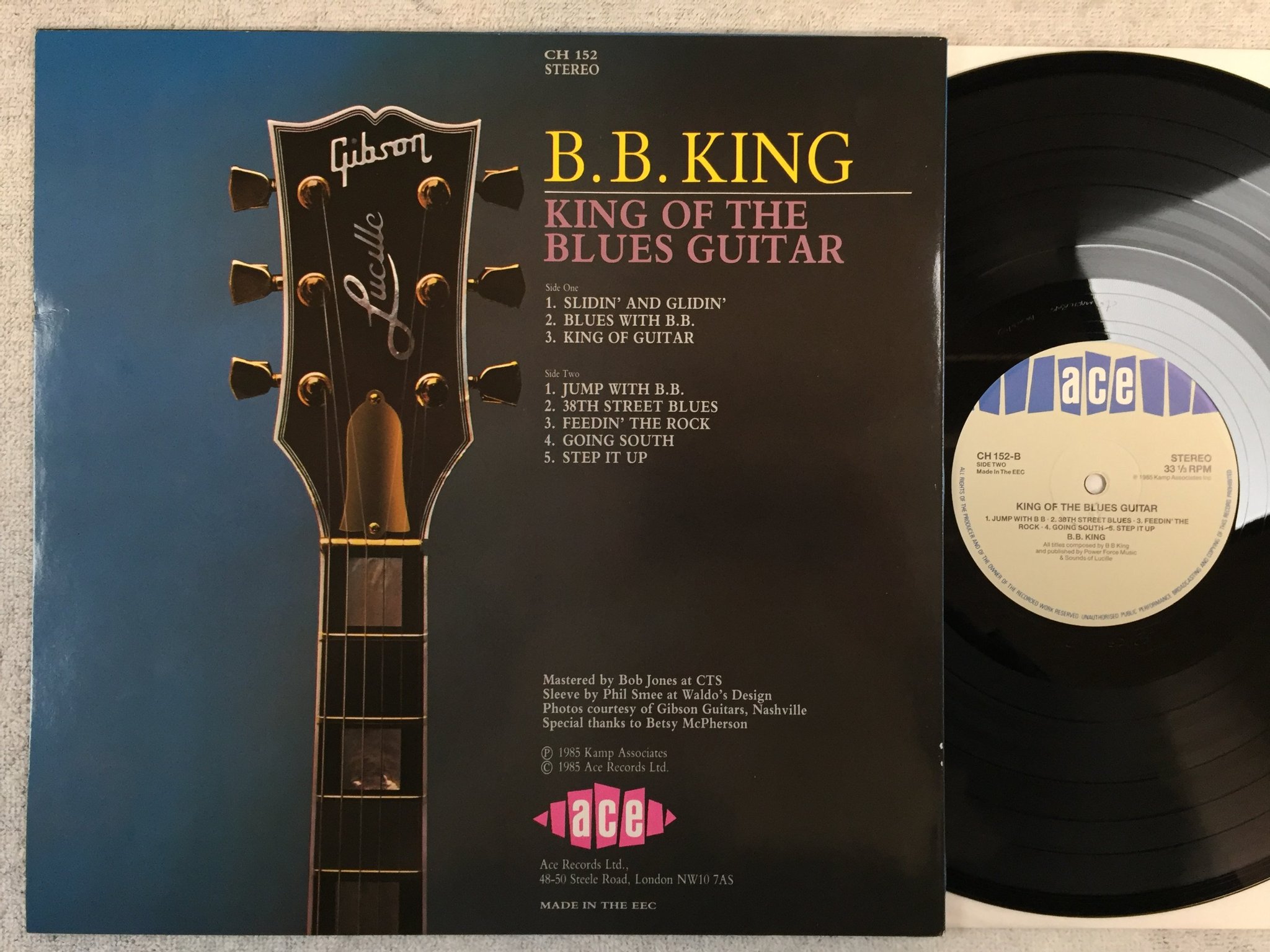 Omslagsbild för skivan BB KING king of the blues LP -85 ACE CH 152