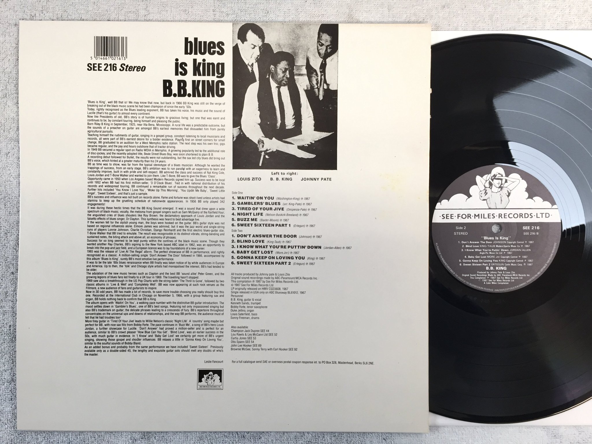 Omslagsbild för skivan BB KING blues is king LP -87 SEE FOR MILES SEE 216