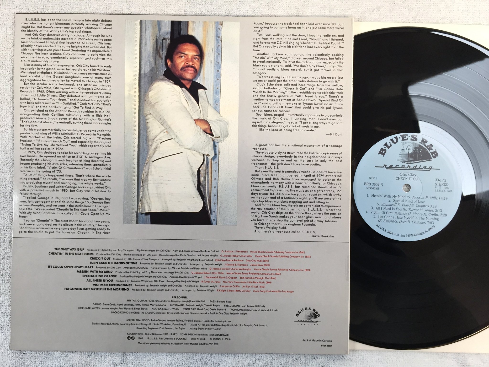 Omslagsbild för skivan OTIS CLAY check it out LP -85 US BLUES R&B BRB 3602