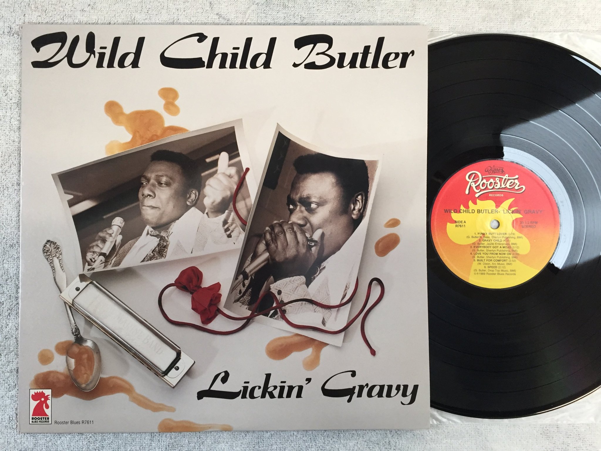 Omslagsbild för skivan WILD CHILD BUTLER lickin gravy LP -89 ROOSTER R7611