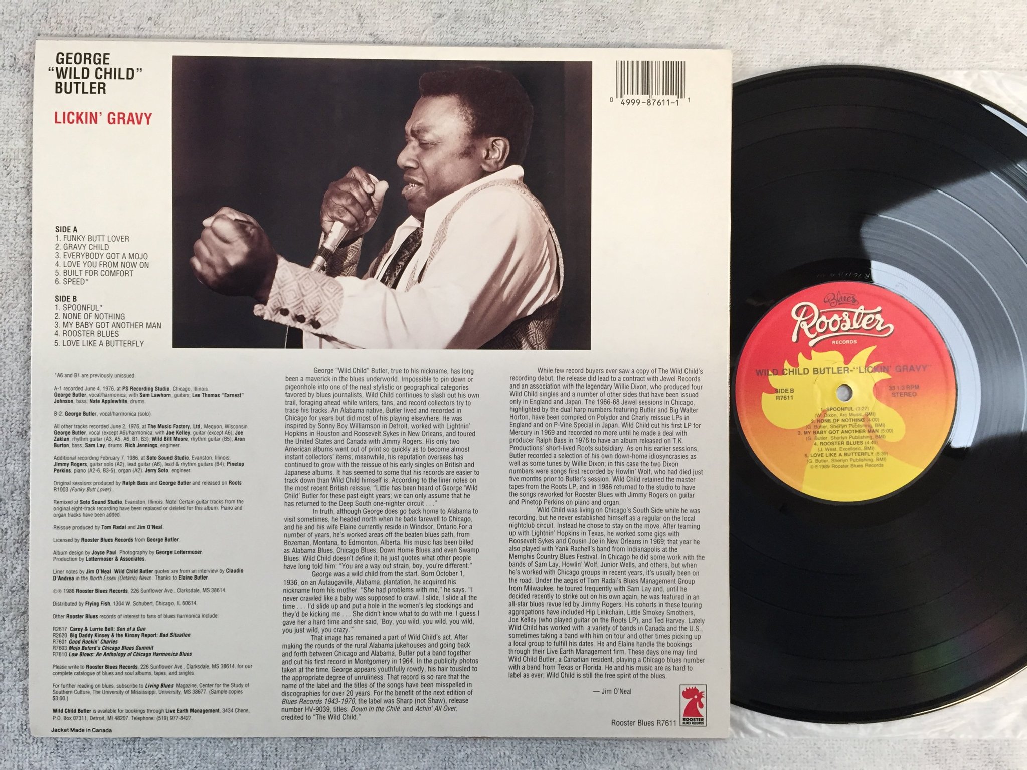 Omslagsbild för skivan WILD CHILD BUTLER lickin gravy LP -89 ROOSTER R7611
