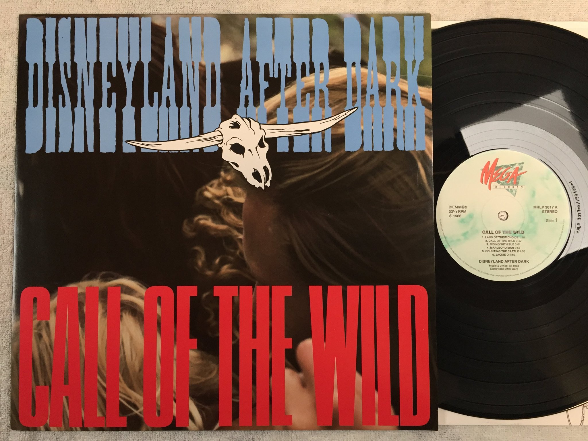 Omslagsbild för skivan DISNEYLAND AFTER DARK call of the wild LP -86 ncb MEGA MRLP 3017