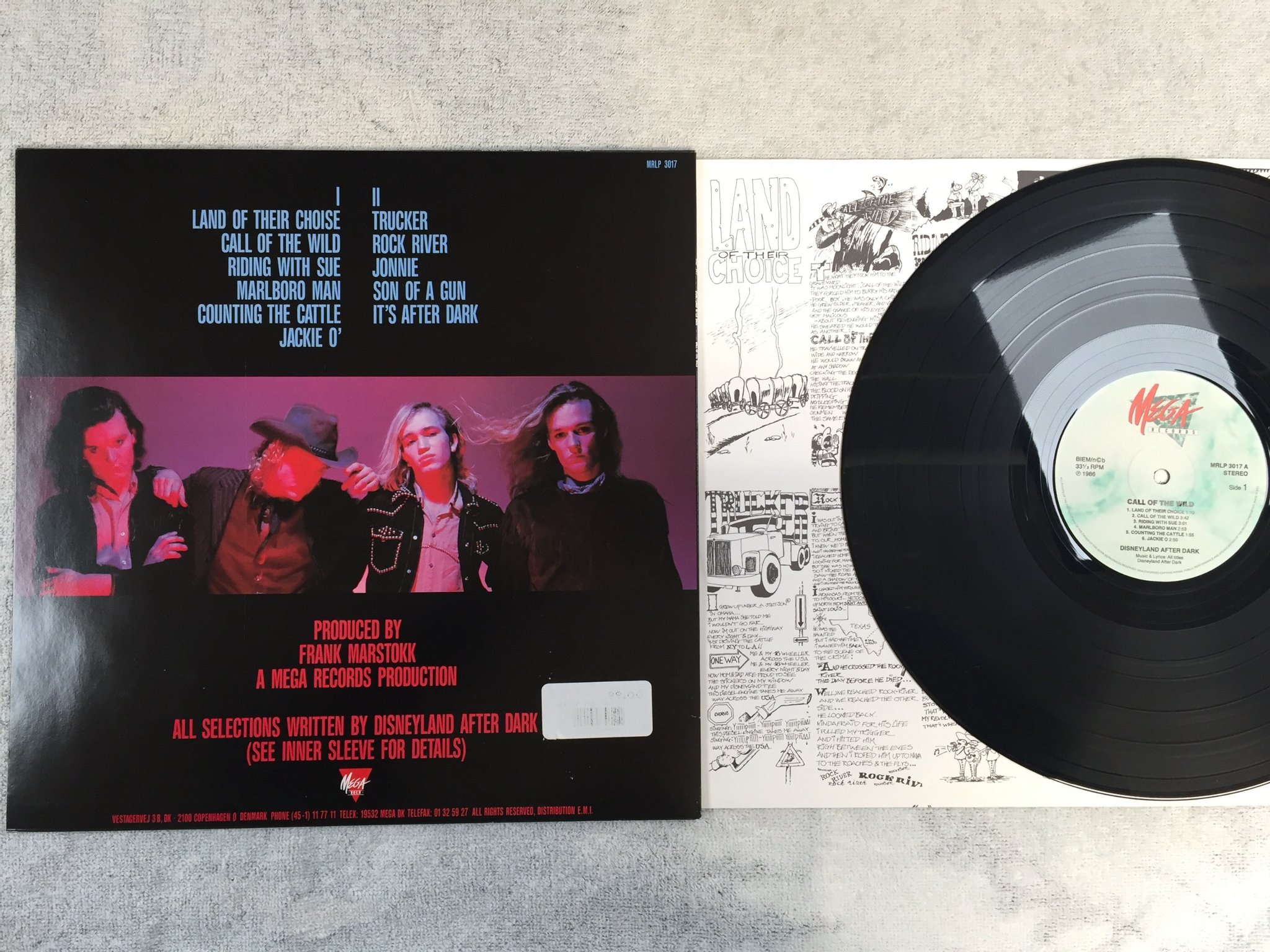 Omslagsbild för skivan DISNEYLAND AFTER DARK call of the wild LP -86 ncb MEGA MRLP 3017