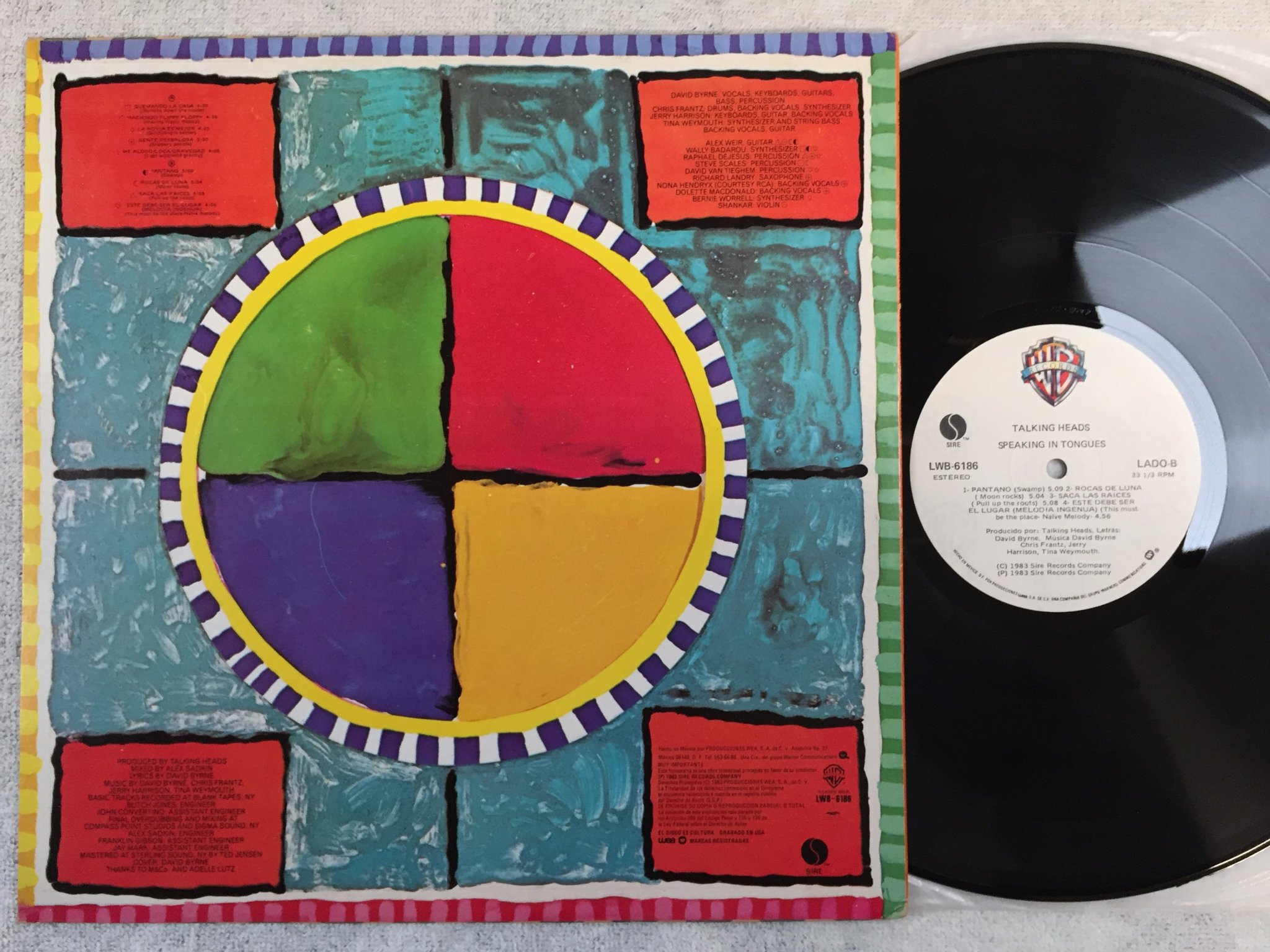 Omslagsbild för skivan TALKING HEADS Speaking In Tongues LP -83 Mexico WARNER BROS LWB-6186