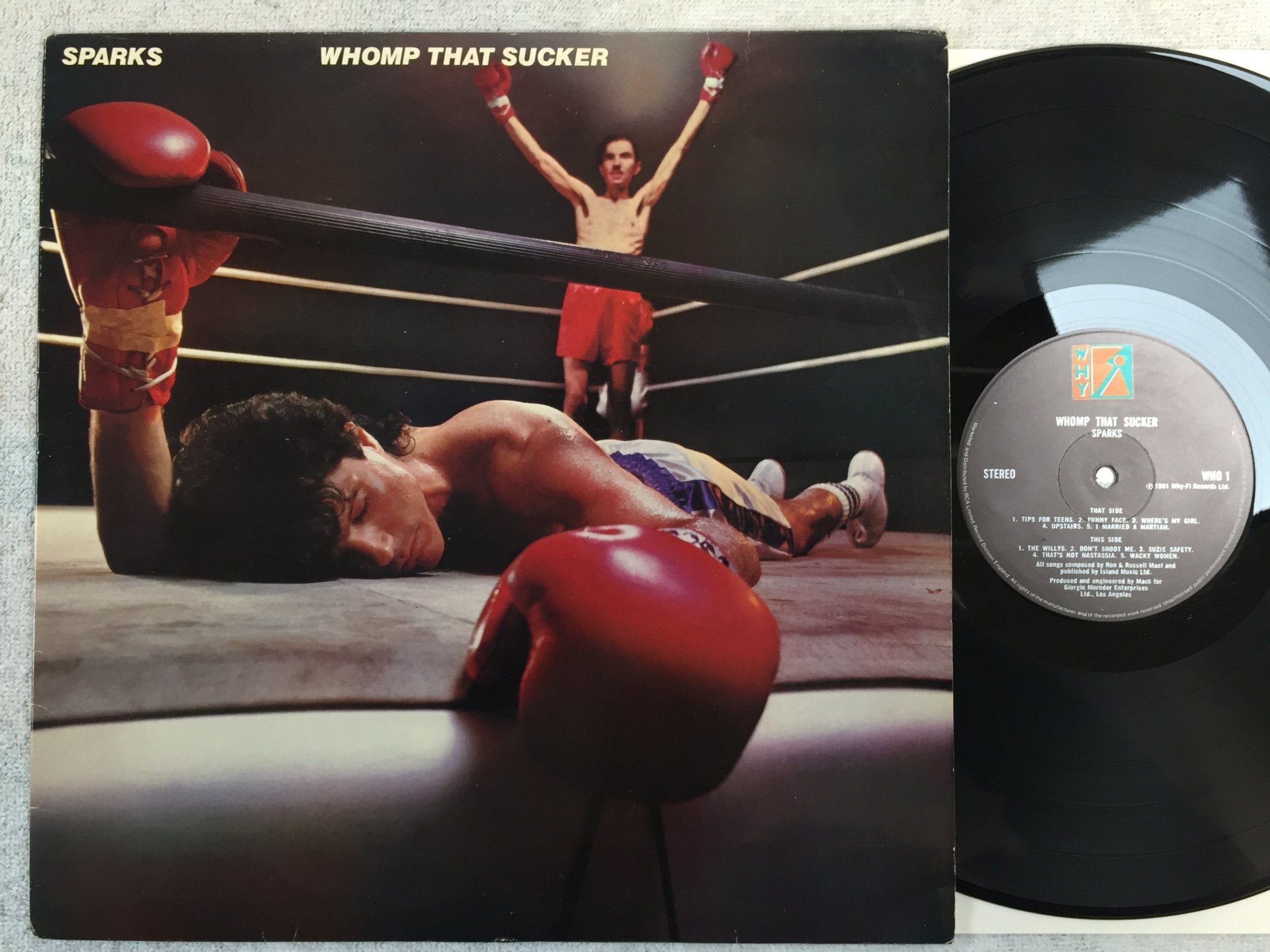Omslagsbild för skivan SPARKS Whomp That Sucker LP -81 UK why fi WHO-1