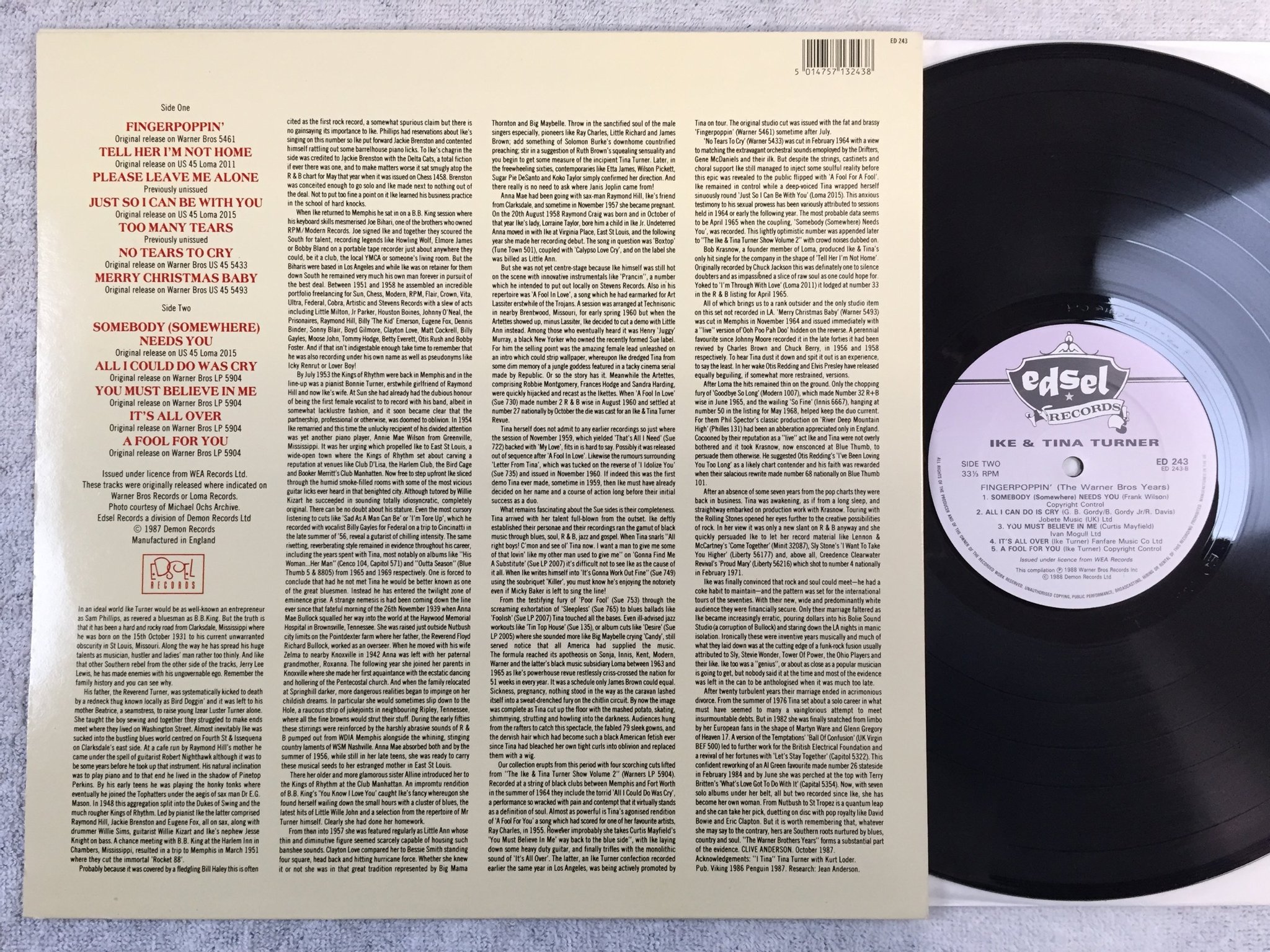 Omslagsbild för skivan IKE & TINA TURNER LP -88 EDSEL ED 243