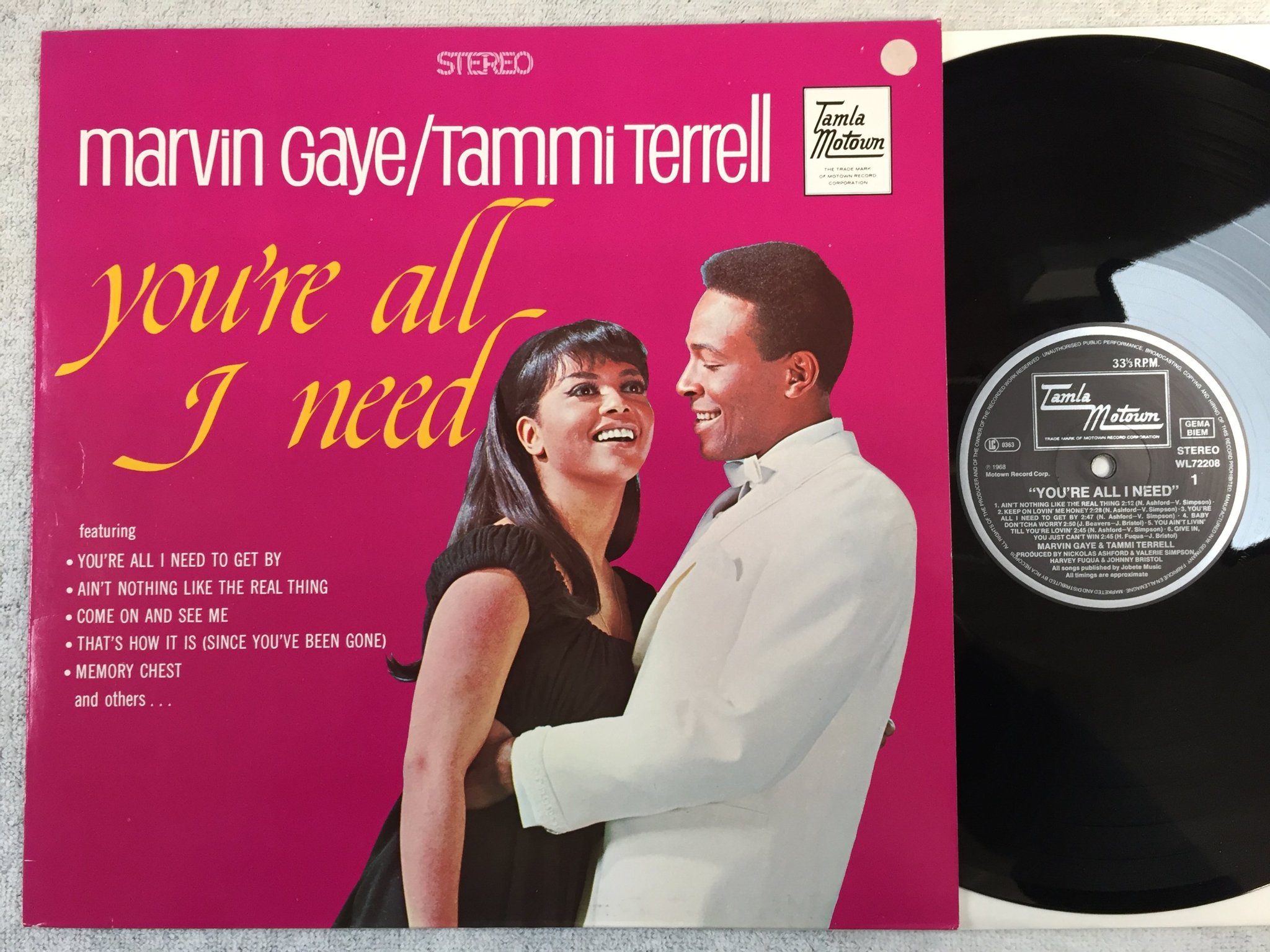 Omslagsbild för skivan MARVIN GAYE / TAMMI TERRELL you're all I need LP re Ger TAMLA WL72208