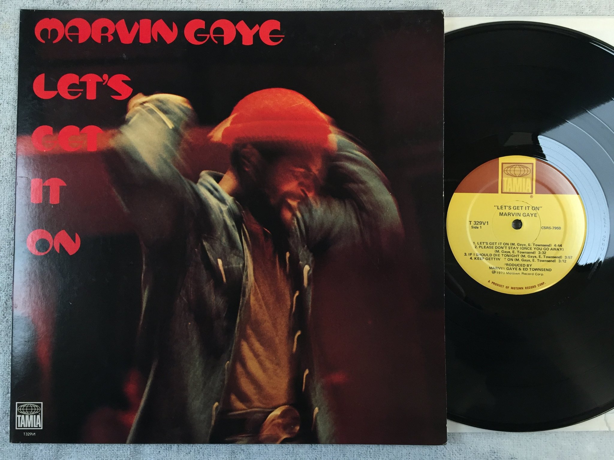 Omslagsbild för skivan MARVIN GAYE let's get it on LP -73 US TAMLA T 329V1