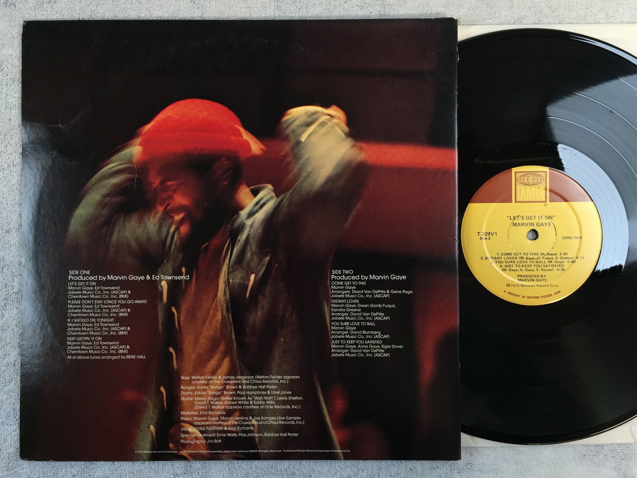 Omslagsbild för skivan MARVIN GAYE let's get it on LP -73 US TAMLA T 329V1