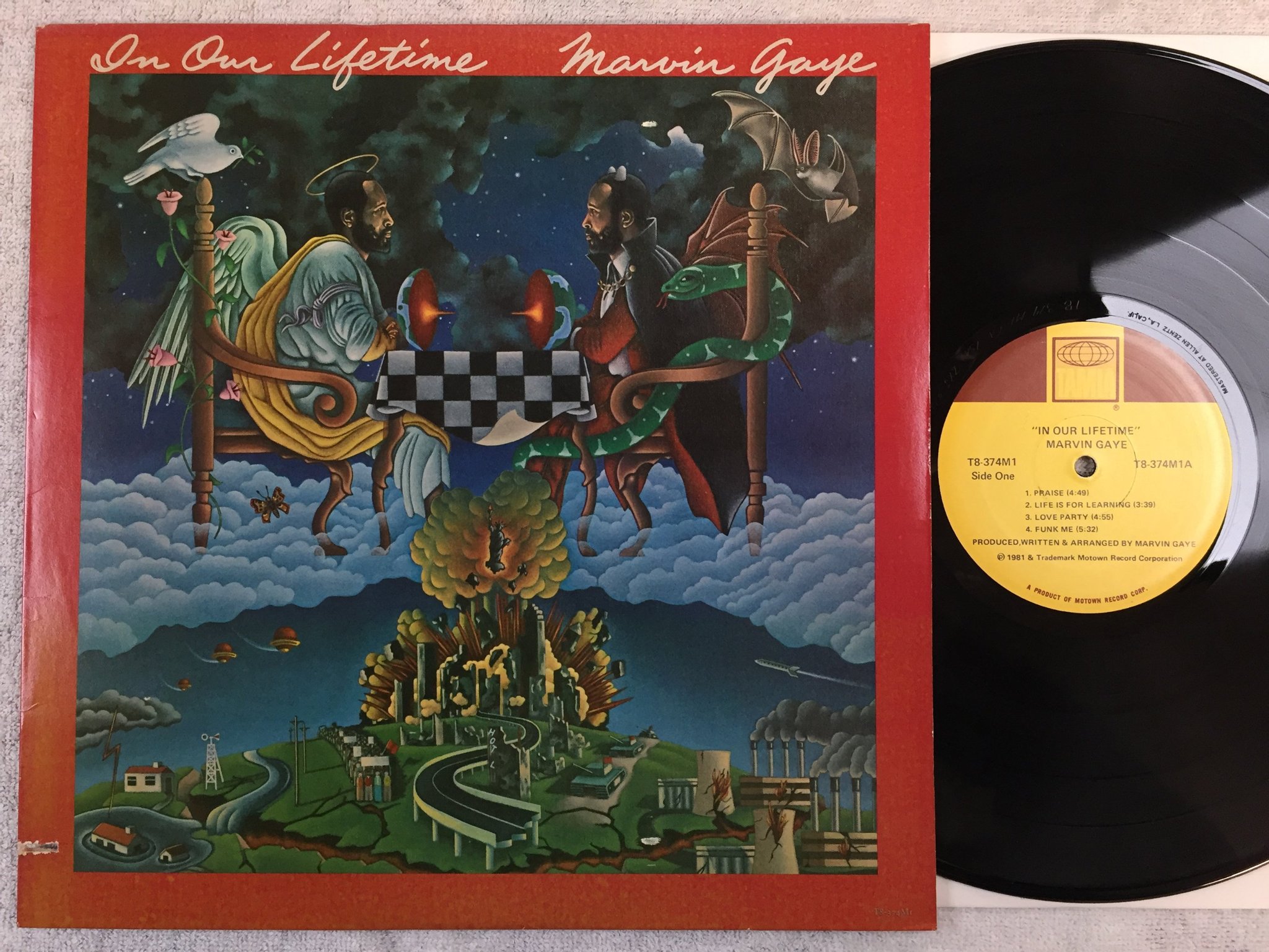 Omslagsbild för skivan MARVIN GAYE in our lifetime LP -81 US TAMLA T8-374M1