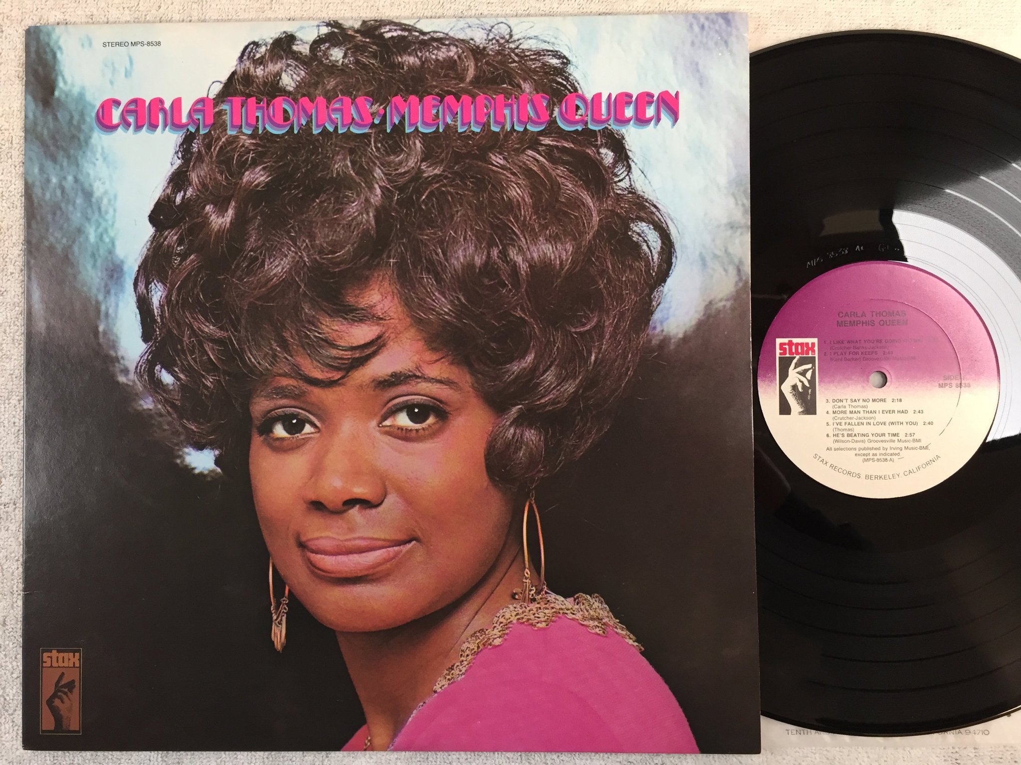 Omslagsbild för skivan CARLA THOMAS Memphis queen LP re US STAX MPS 8538