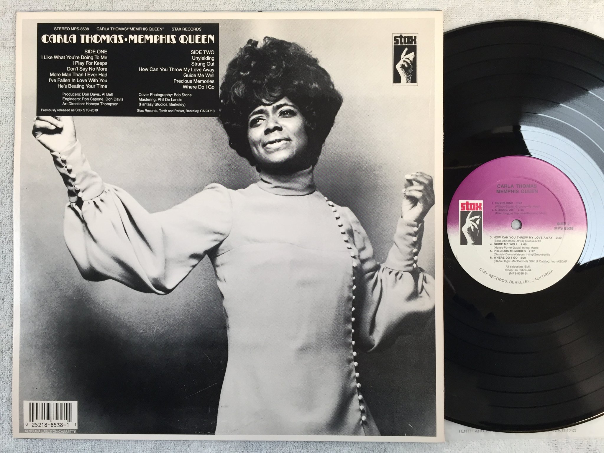 Omslagsbild för skivan CARLA THOMAS Memphis queen LP re US STAX MPS 8538