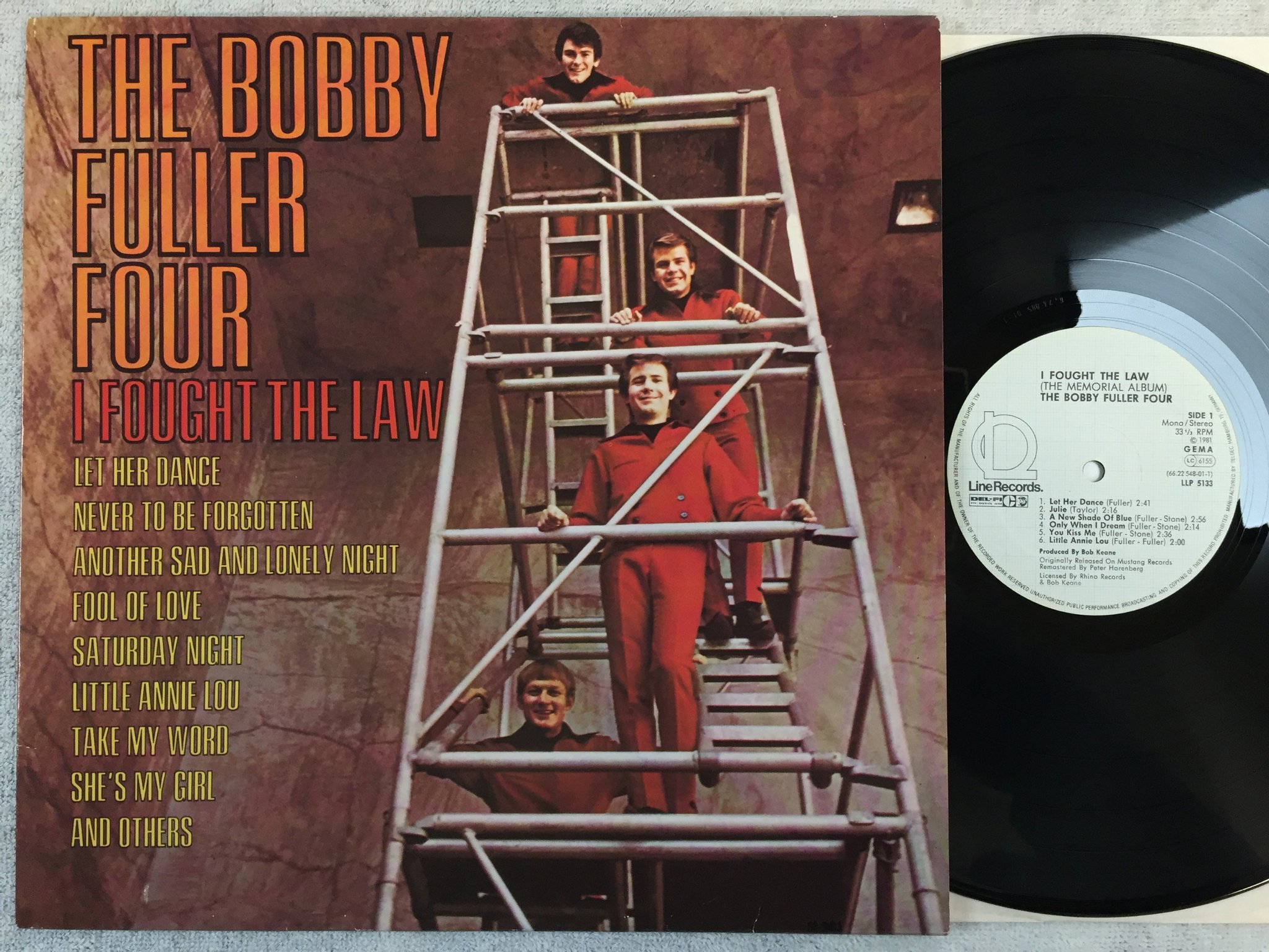 Omslagsbild för skivan THE BOBBY FULLER FOUR I fought the law LP -81 Ger LINE LLP 5133