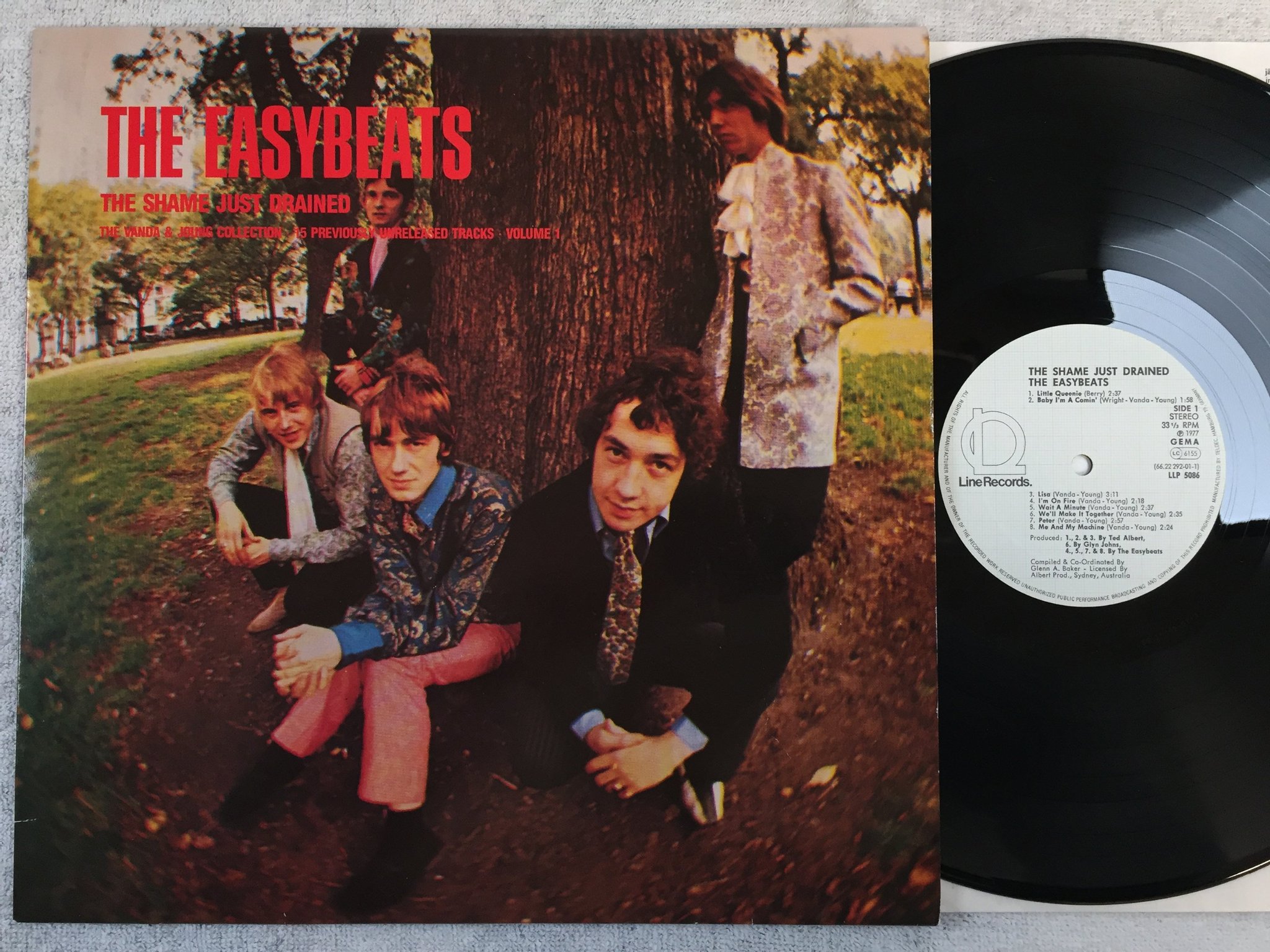 Omslagsbild för skivan THE EASYBEATS the shame just drained LP -77 Ger LINE LLP 5086