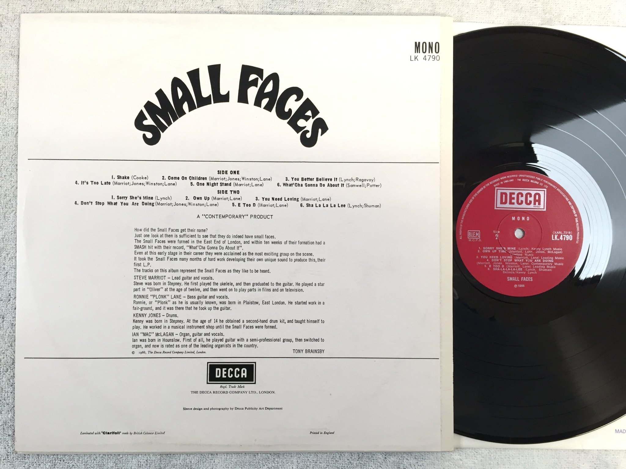 Omslagsbild för skivan SMALL FACES s/t LP re UK DECCA LK 4790