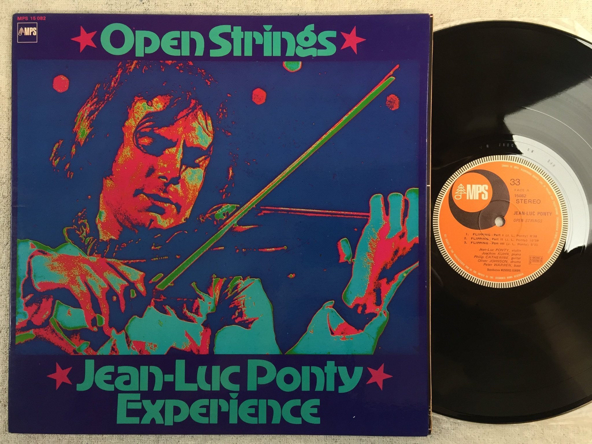 Omslagsbild för skivan JEAN-LUC PONTY open strings LP Fra MPS 15082