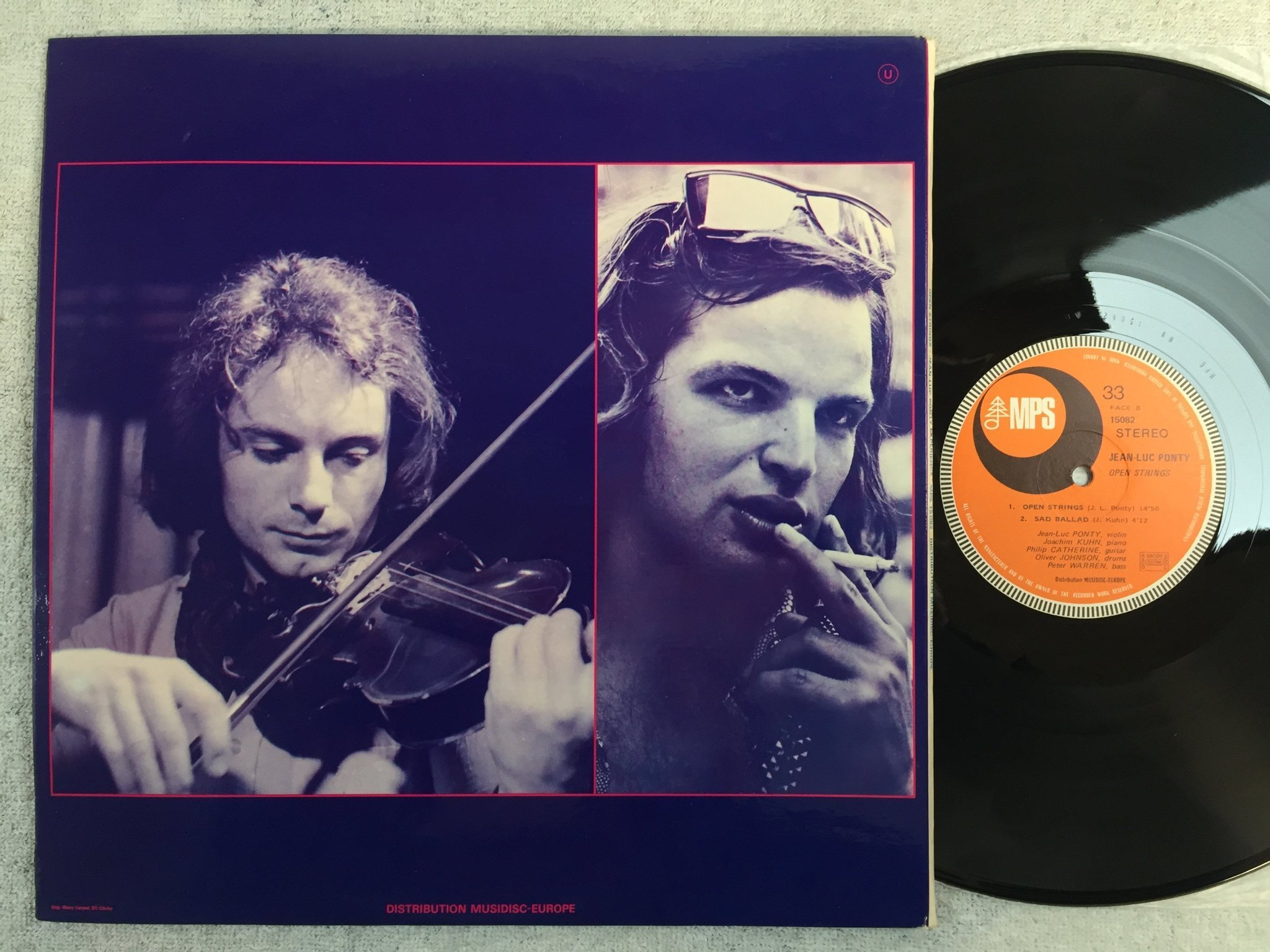 Omslagsbild för skivan JEAN-LUC PONTY open strings LP Fra MPS 15082