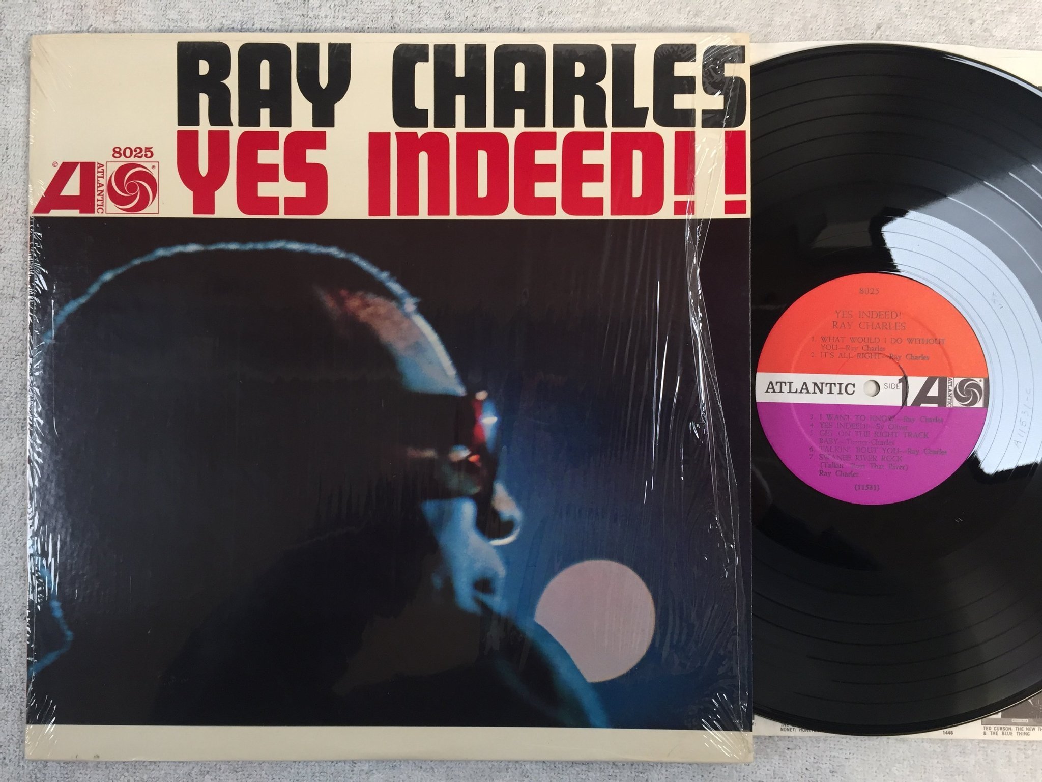 Omslagsbild för skivan RAY CHARLES yes indeed! LP US ATLANTIC SD 8025 
