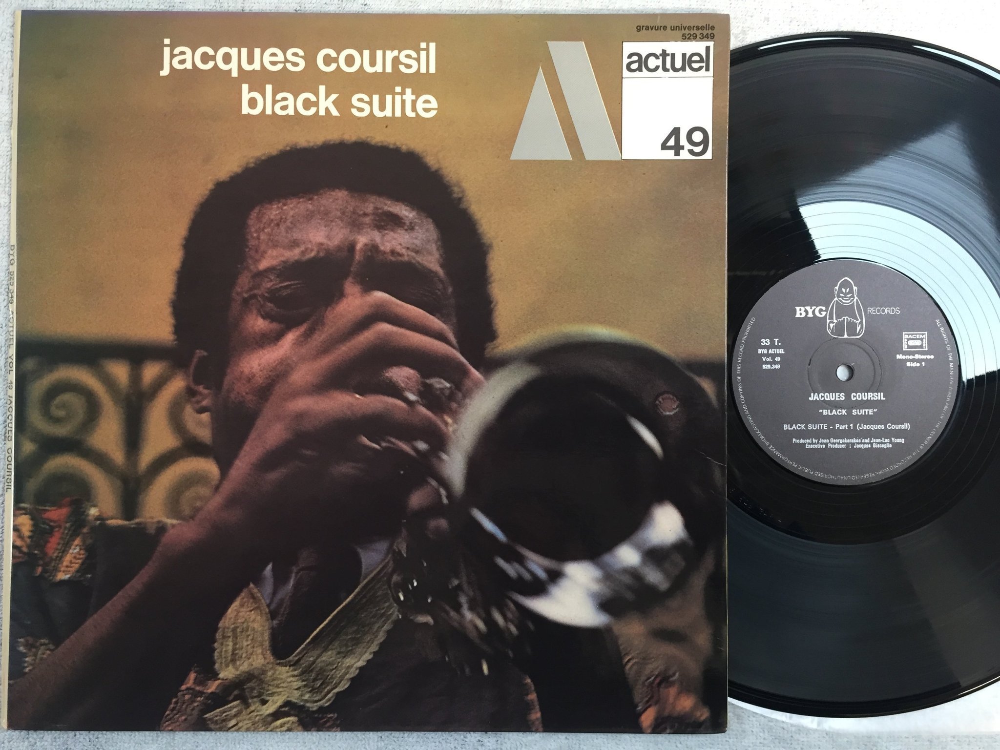 Omslagsbild för skivan JACQUES COURSIL black suite LP -70 Fra BYG 529349