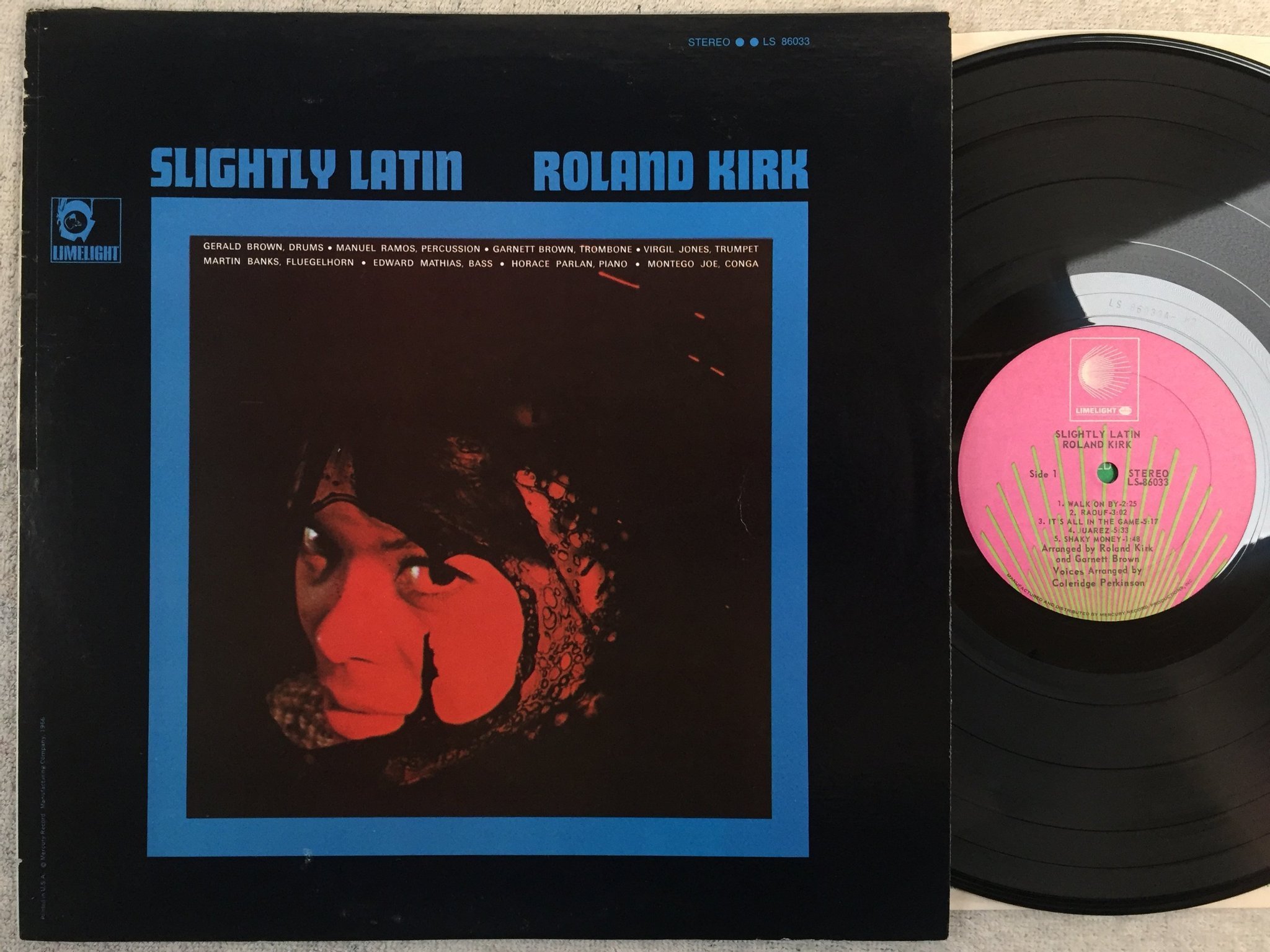 Omslagsbild för skivan ROLAND KIRK slightly latin LP -68/73 US LIMELIGHT LS 86033