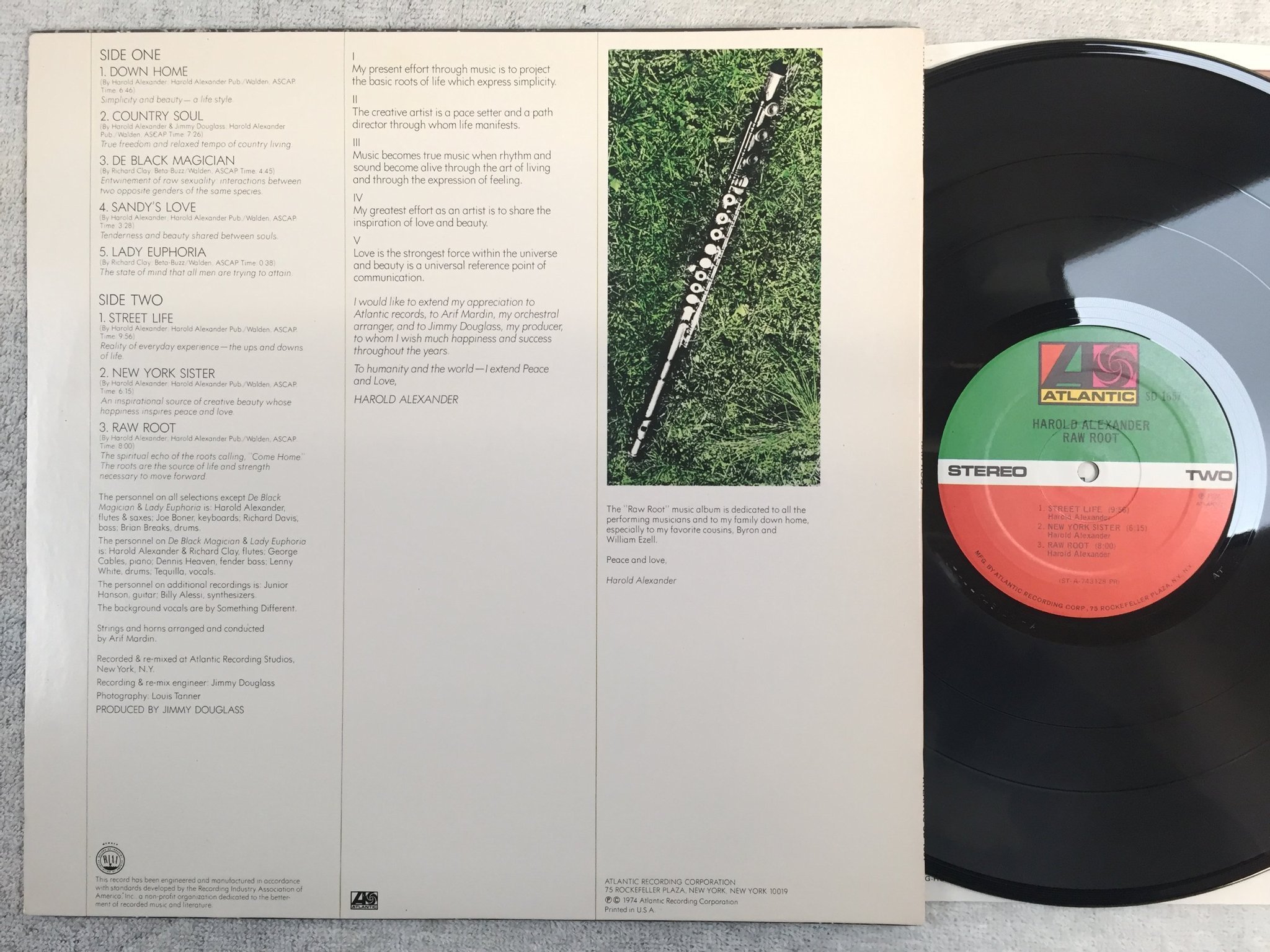 Omslagsbild för skivan HAROLD ALEXANDER raw root LP -74 US ATLANTIC SD 1657