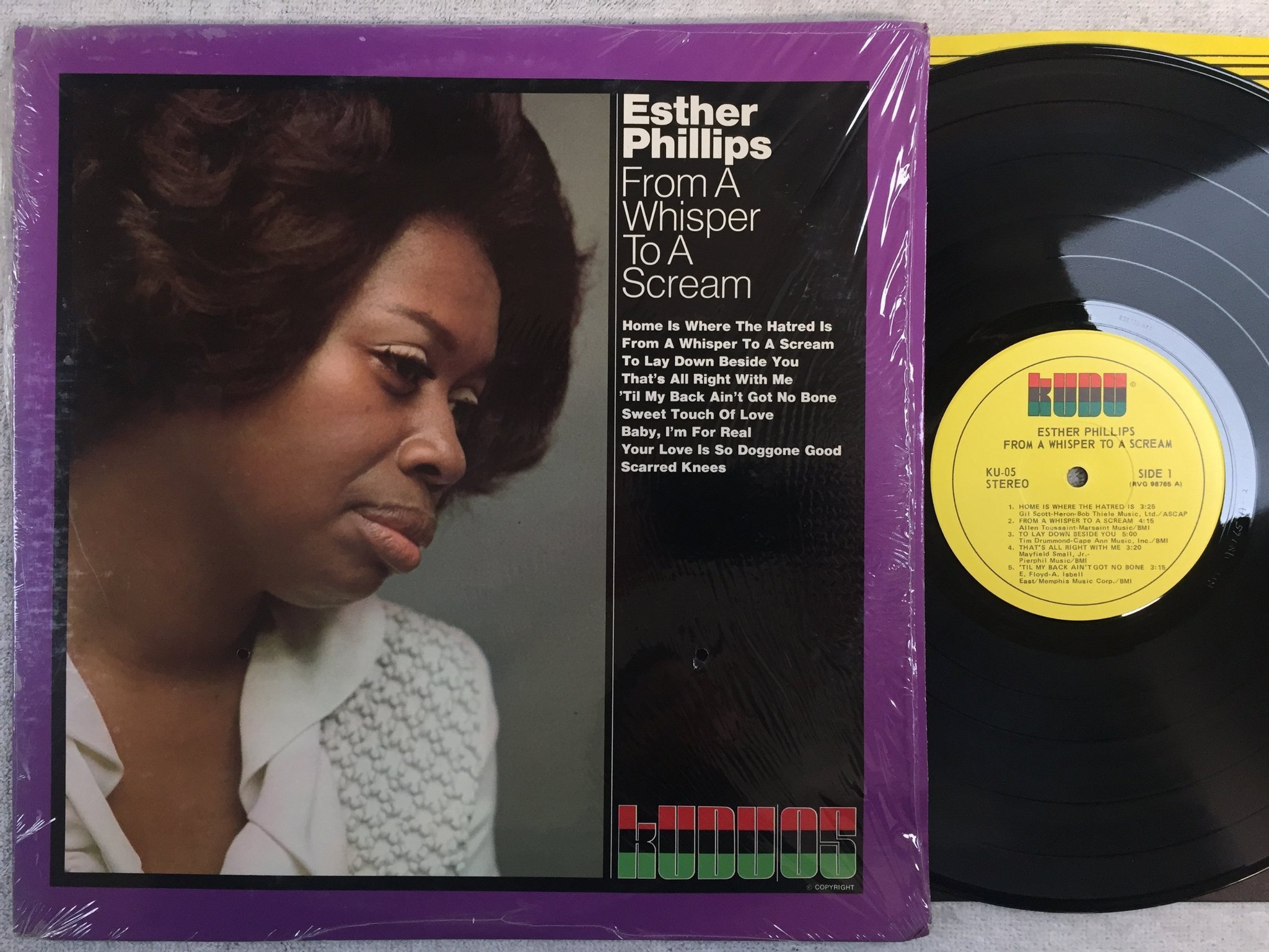 Omslagsbild för skivan ESTHER PHILLIPS from a whisper to a scream LP US KUDU KU-05