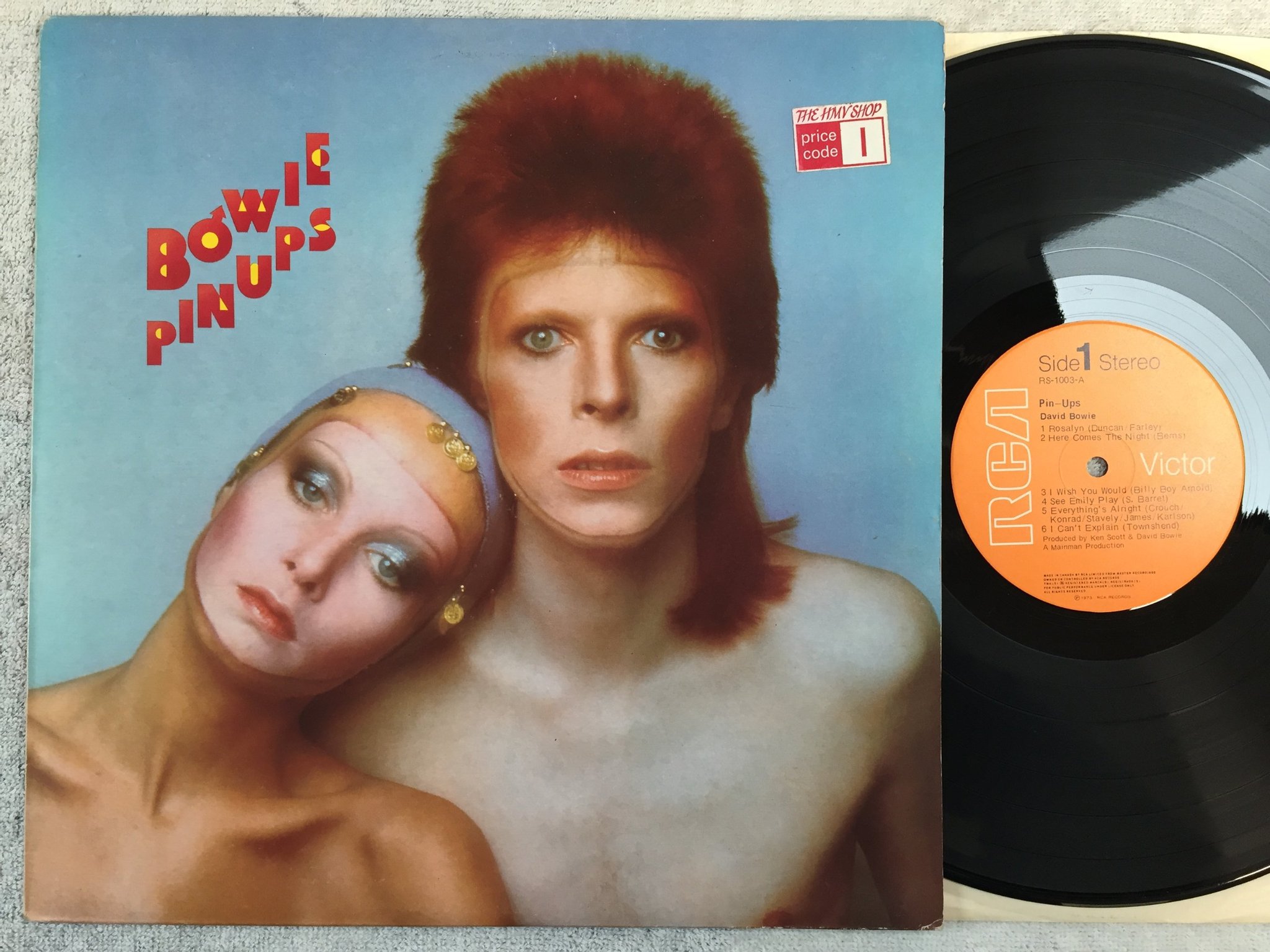 Omslagsbild för skivan DAVID BOWIE pin-ups LP -73 Can RCA RS-1003 