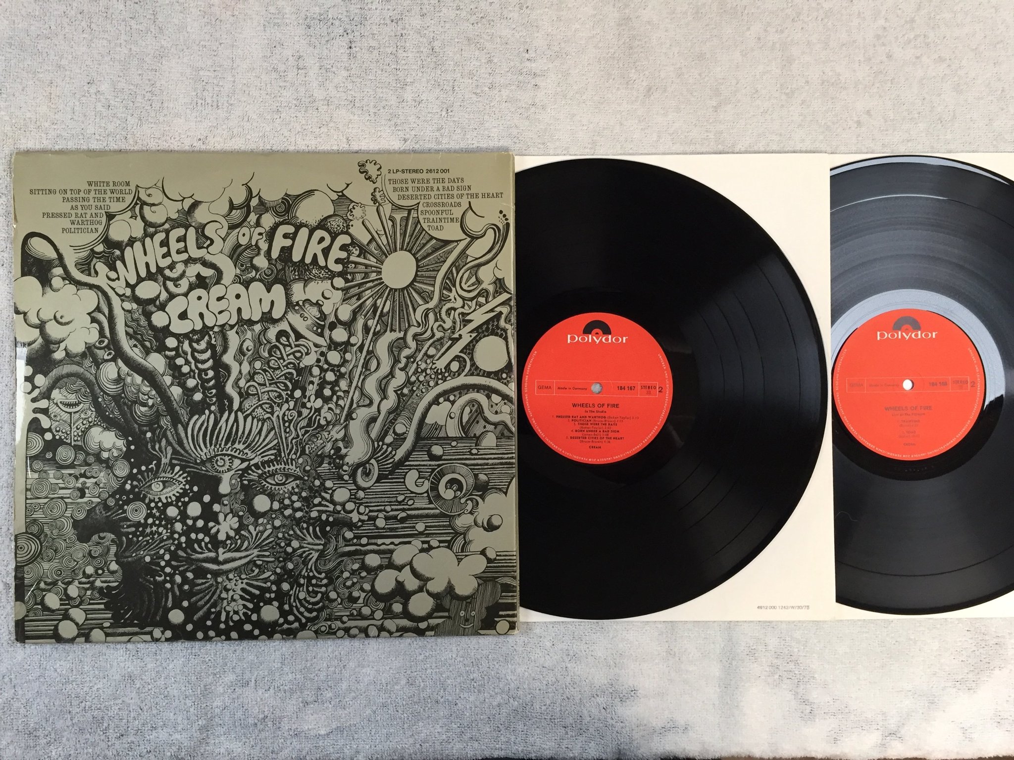 Omslagsbild för skivan CREAM wheels of fire 2xLP Ger POLYDOR 184168