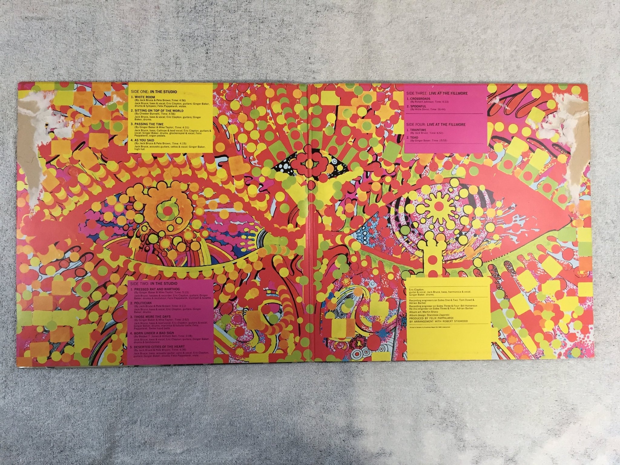 Omslagsbild för skivan CREAM wheels of fire 2xLP Ger POLYDOR 184168