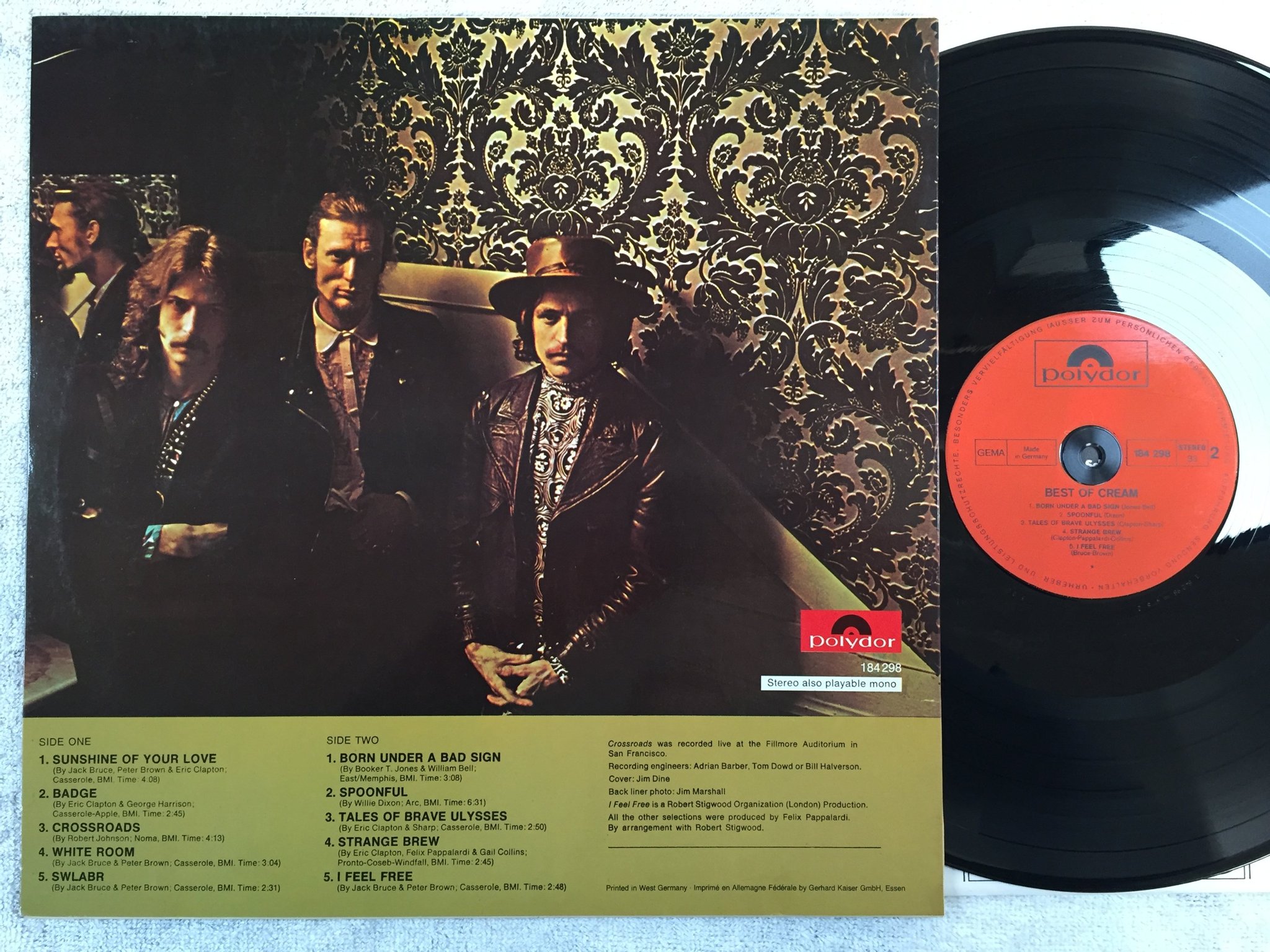 Omslagsbild för skivan CREAM best of... LP re Ger POLYDOR 184 298