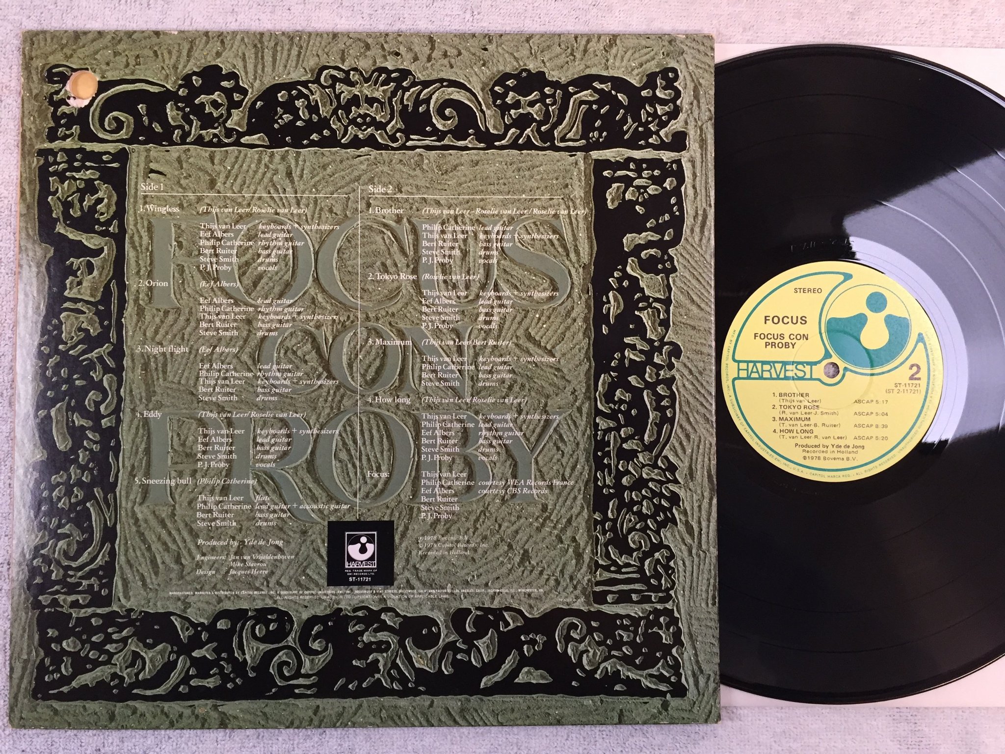 Omslagsbild för skivan FOCUS con PROBY LP -78 HARVEST ST-11721 