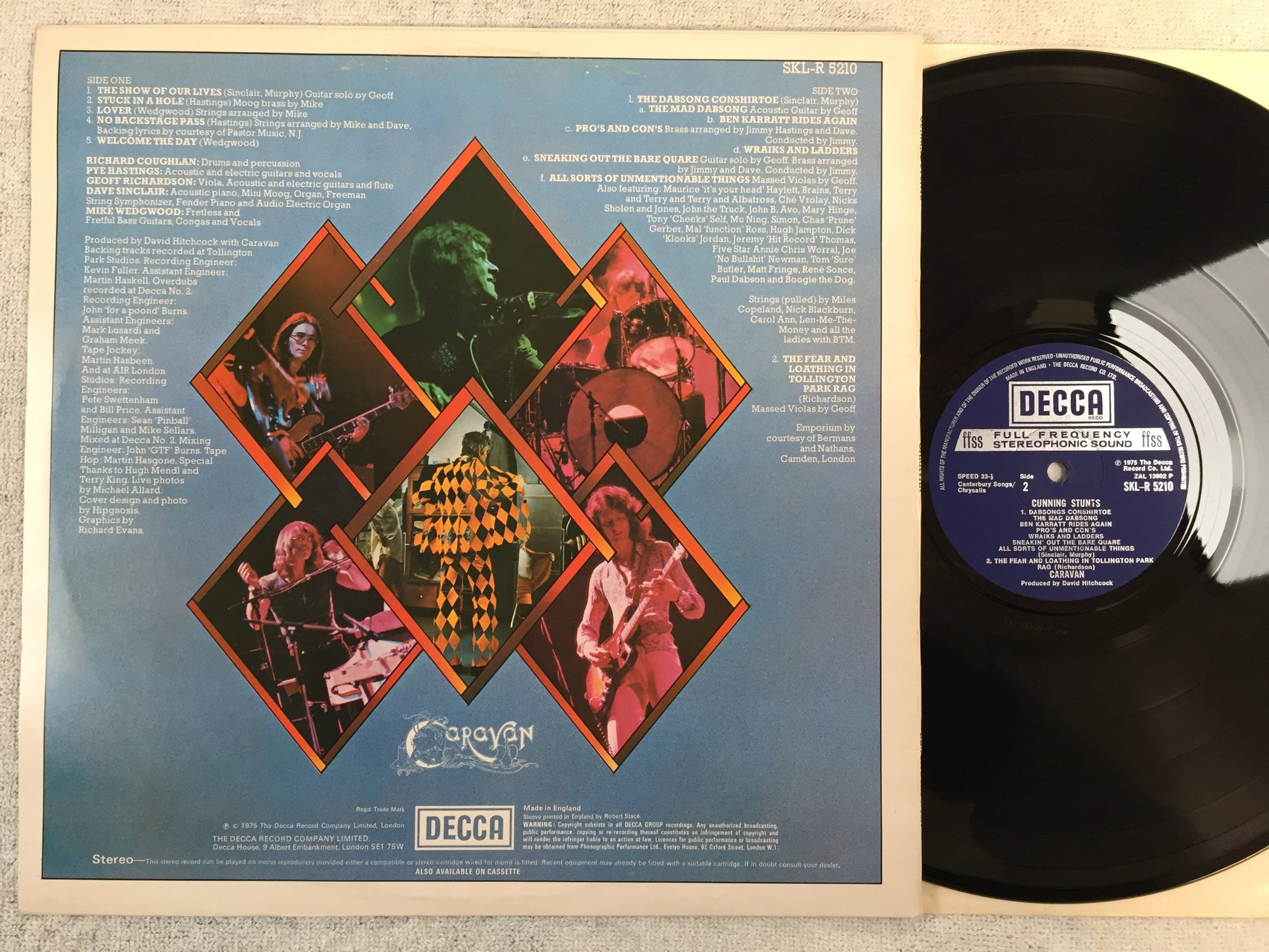 Omslagsbild för skivan CARAVAN cunning stunts LP -75 UK DECCA SKL-R 5210