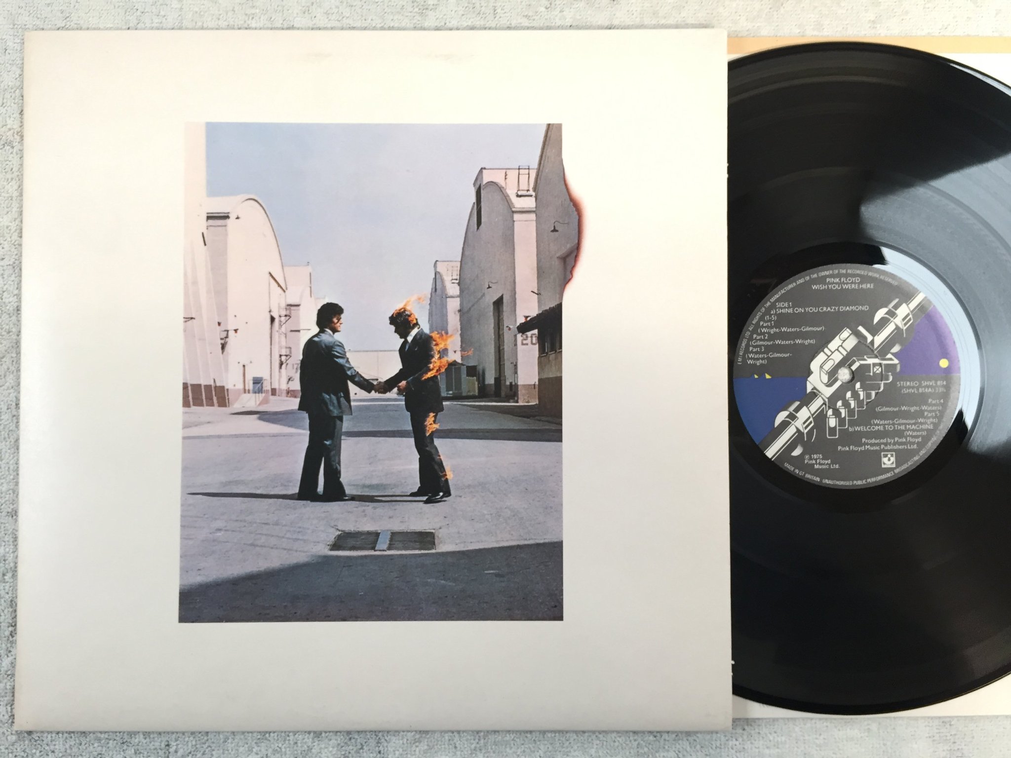 Omslagsbild för skivan Pink Floyd wish you were here LP -75 HARVEST SHVL 814 