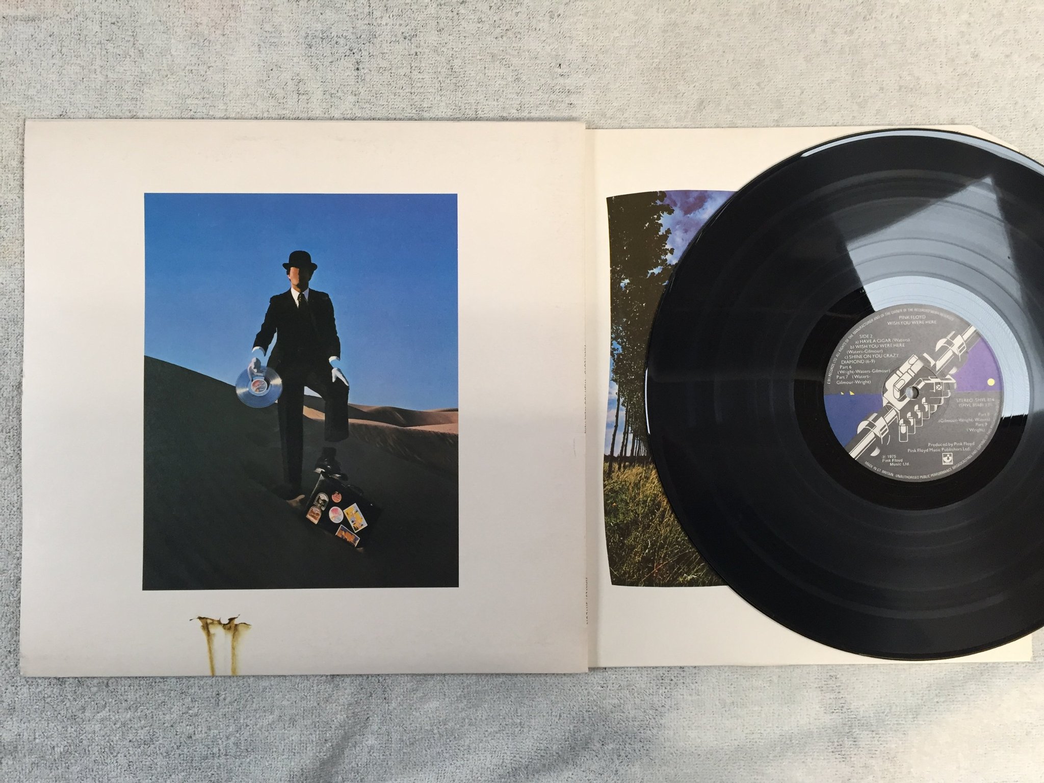 Omslagsbild för skivan Pink Floyd wish you were here LP -75 HARVEST SHVL 814 