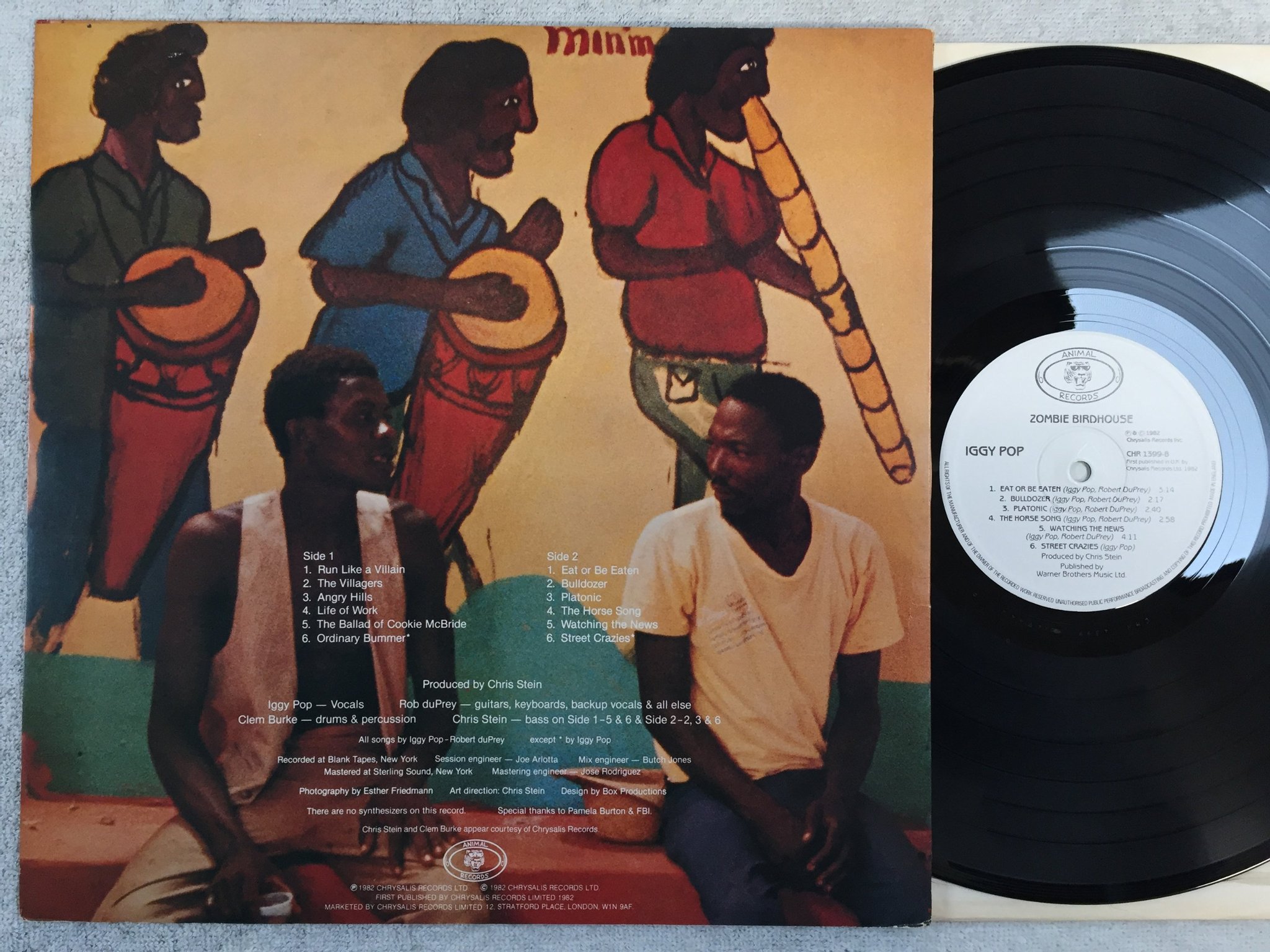 Omslagsbild för skivan Iggy Pop - zombie birdhouse LP -82 UK ANIMAL RECORDS CHR 1399
