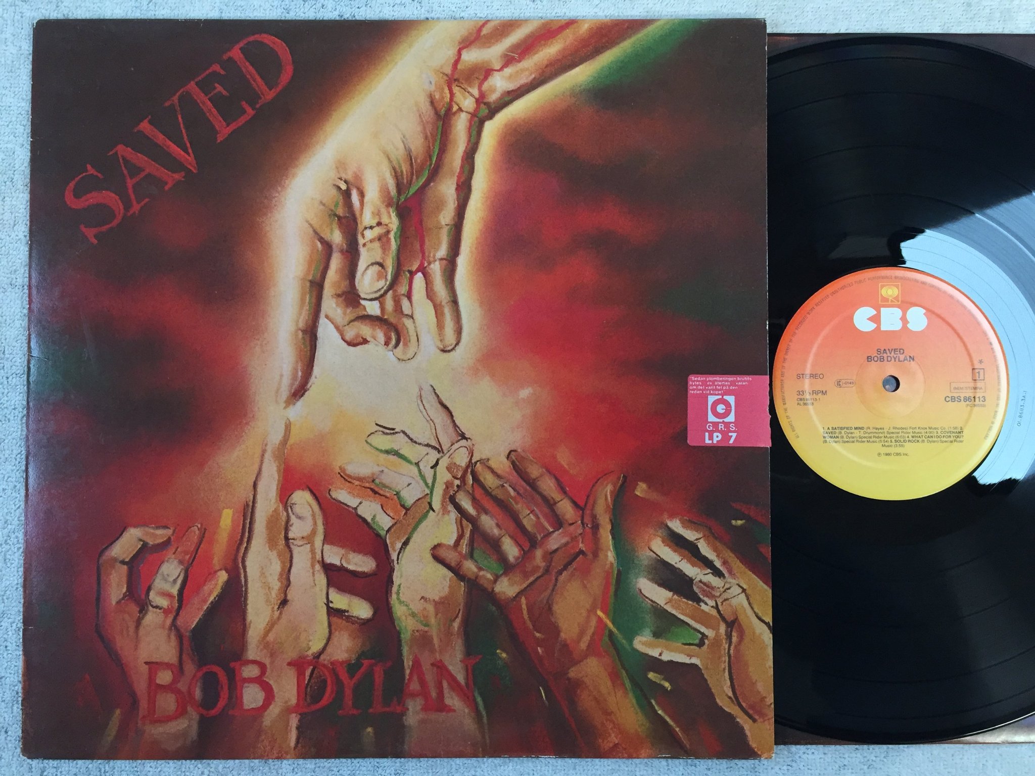 Omslagsbild för skivan BOB DYLAN - saved LP -80 Hol CBS 86113