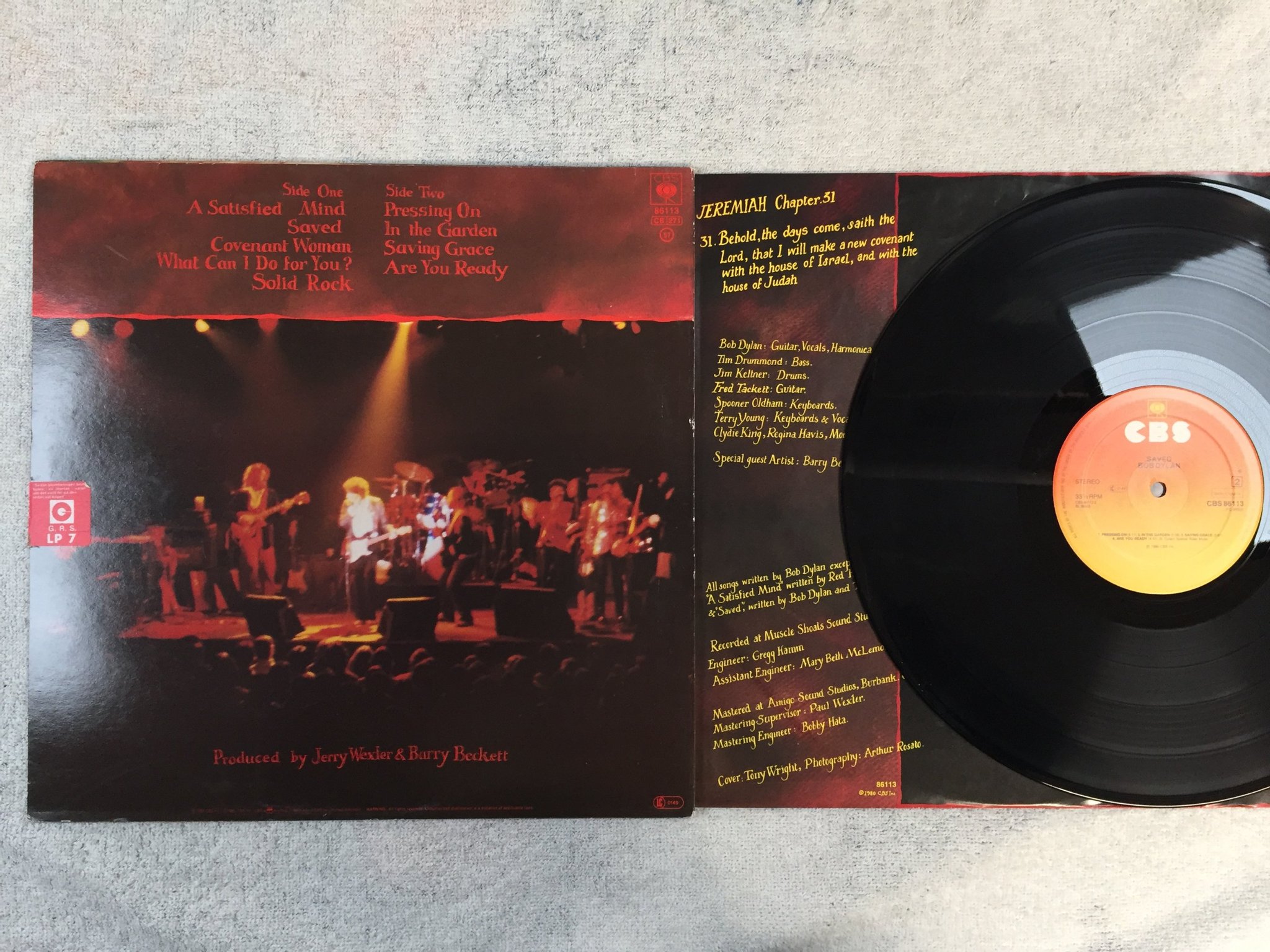 Omslagsbild för skivan BOB DYLAN - saved LP -80 Hol CBS 86113