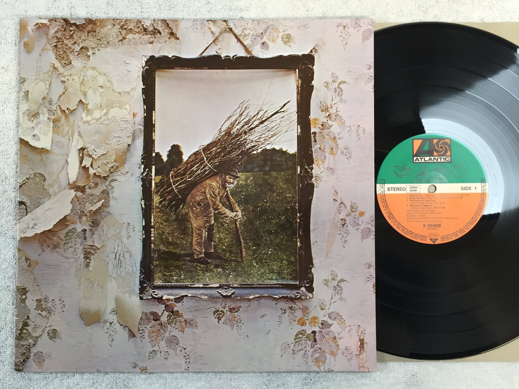 Omslagsbild för skivan Led Zeppelin LP re Ger ATLANTIC K 50008 "stairway to heaven"