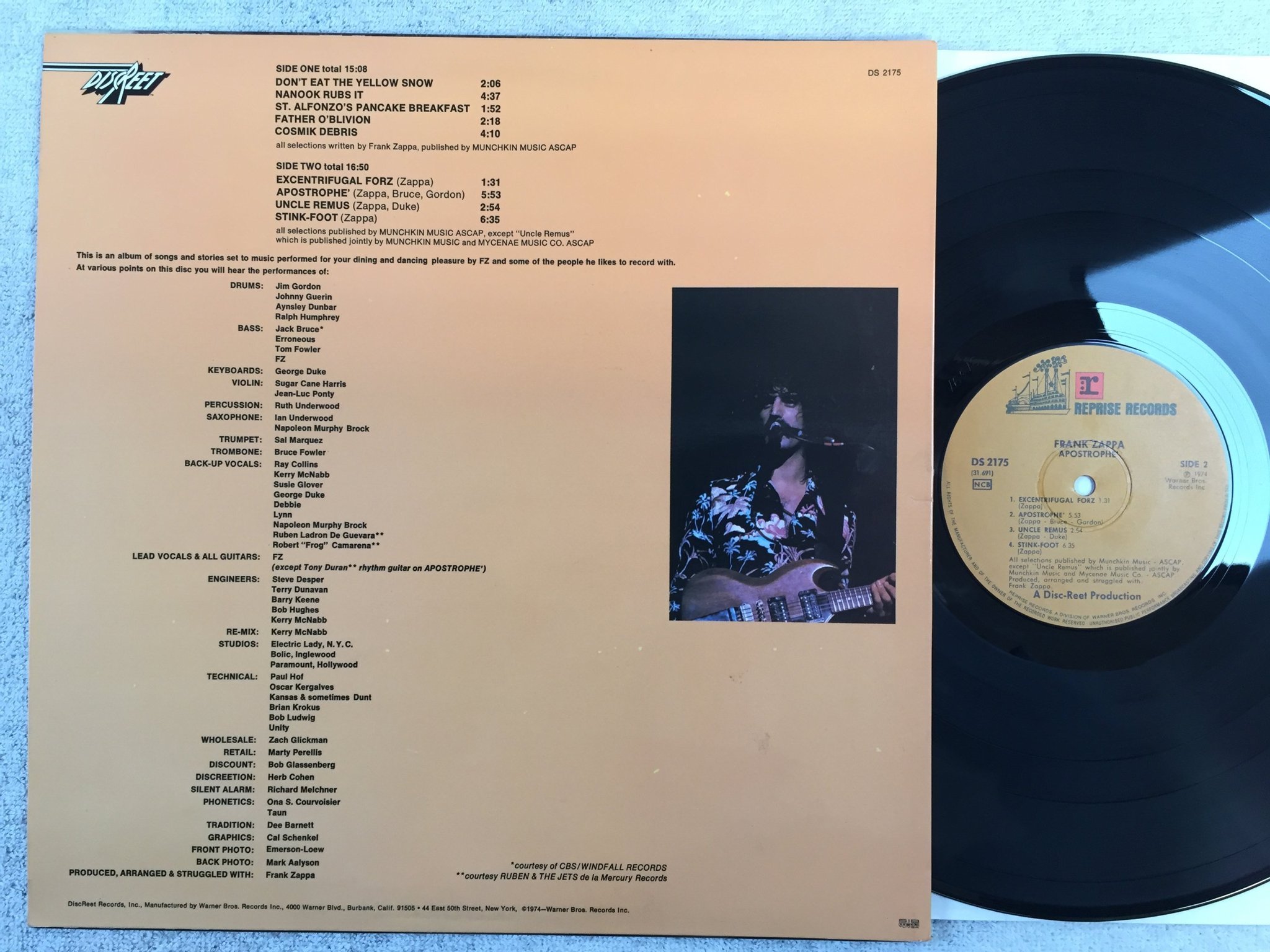 Omslagsbild för skivan Frank Zappa apostrophe LP ncb REPRISE DS 2175