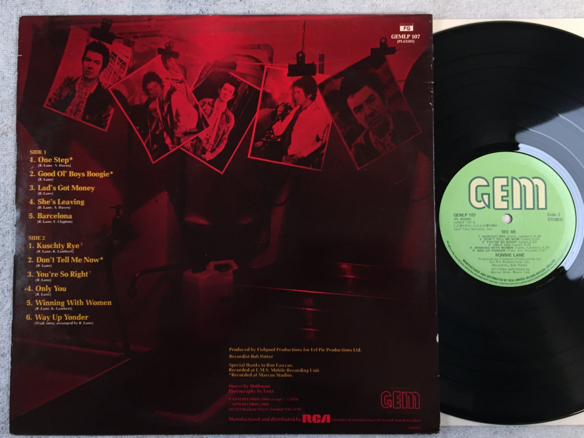 Omslagsbild för skivan RONNIE LANE see me LP UK GEM GEMLP 107