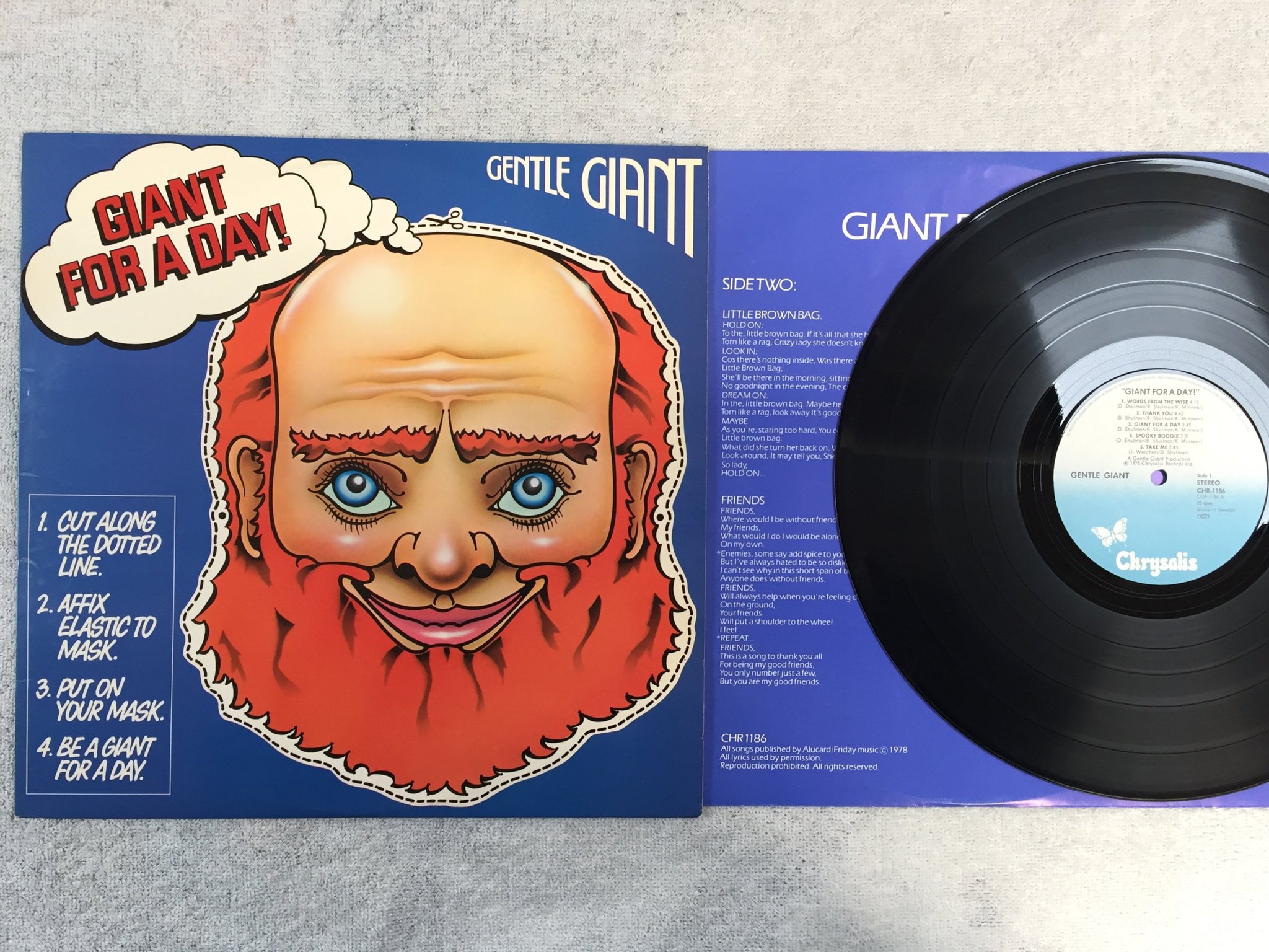 Omslagsbild för skivan GENTLE GIANT giant for a day LP -78 Swe CHRYSALIS CHR 1186