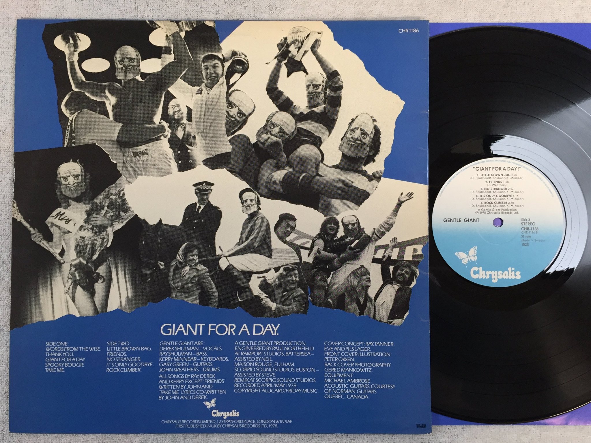 Omslagsbild för skivan GENTLE GIANT giant for a day LP -78 Swe CHRYSALIS CHR 1186