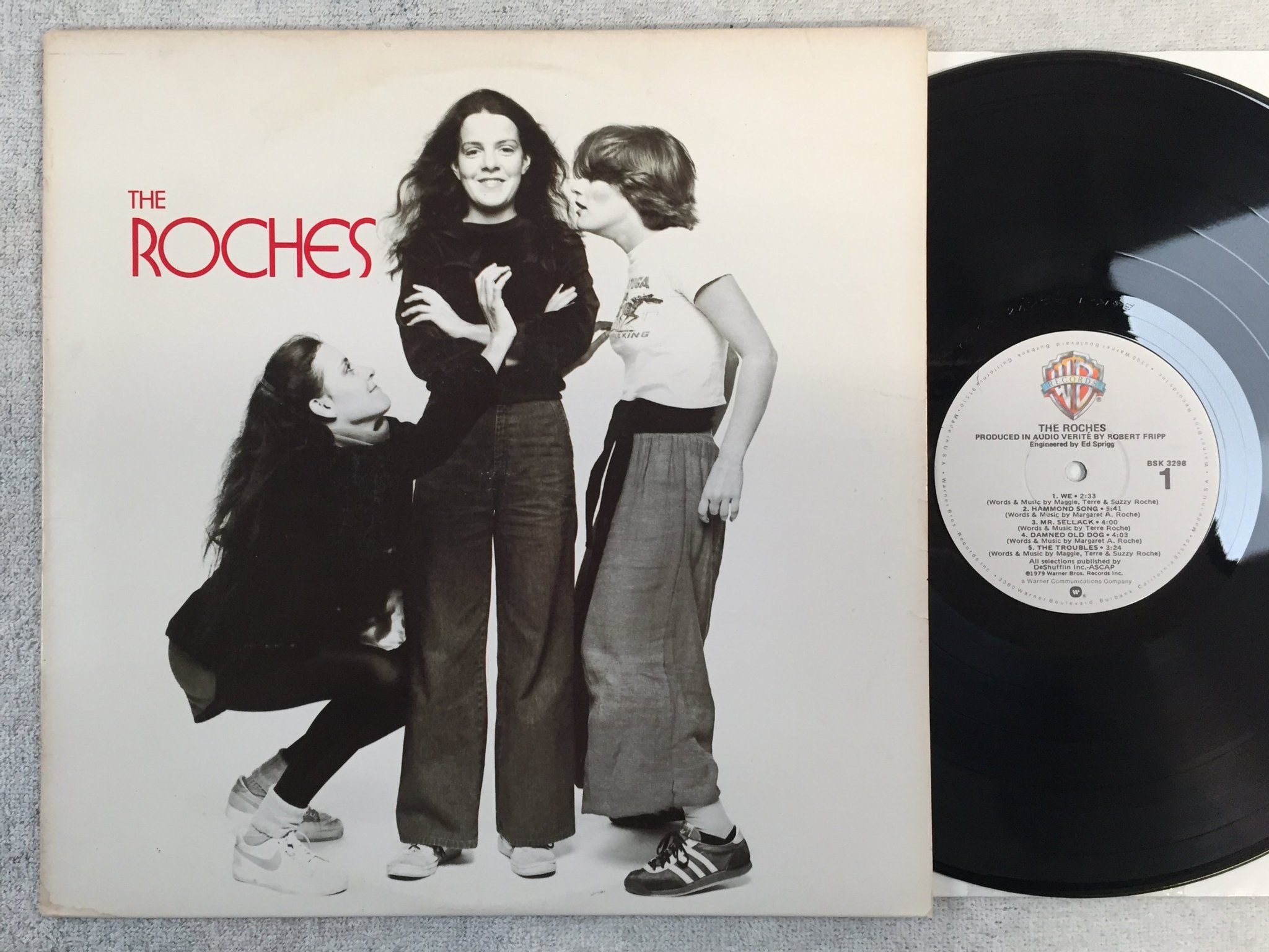 Omslagsbild för skivan THE ROCHES s/t LP -79 Warner Bros BSK 3298