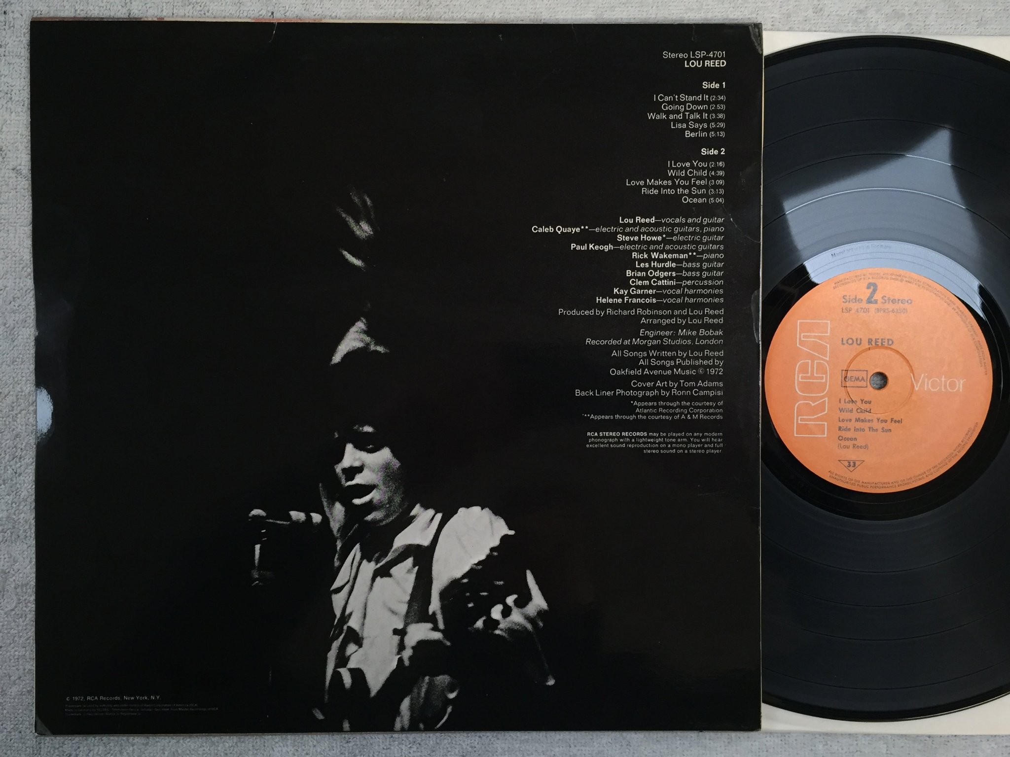Omslagsbild för skivan LOU REED s/t LP -72 Ger RCA LSP 4701