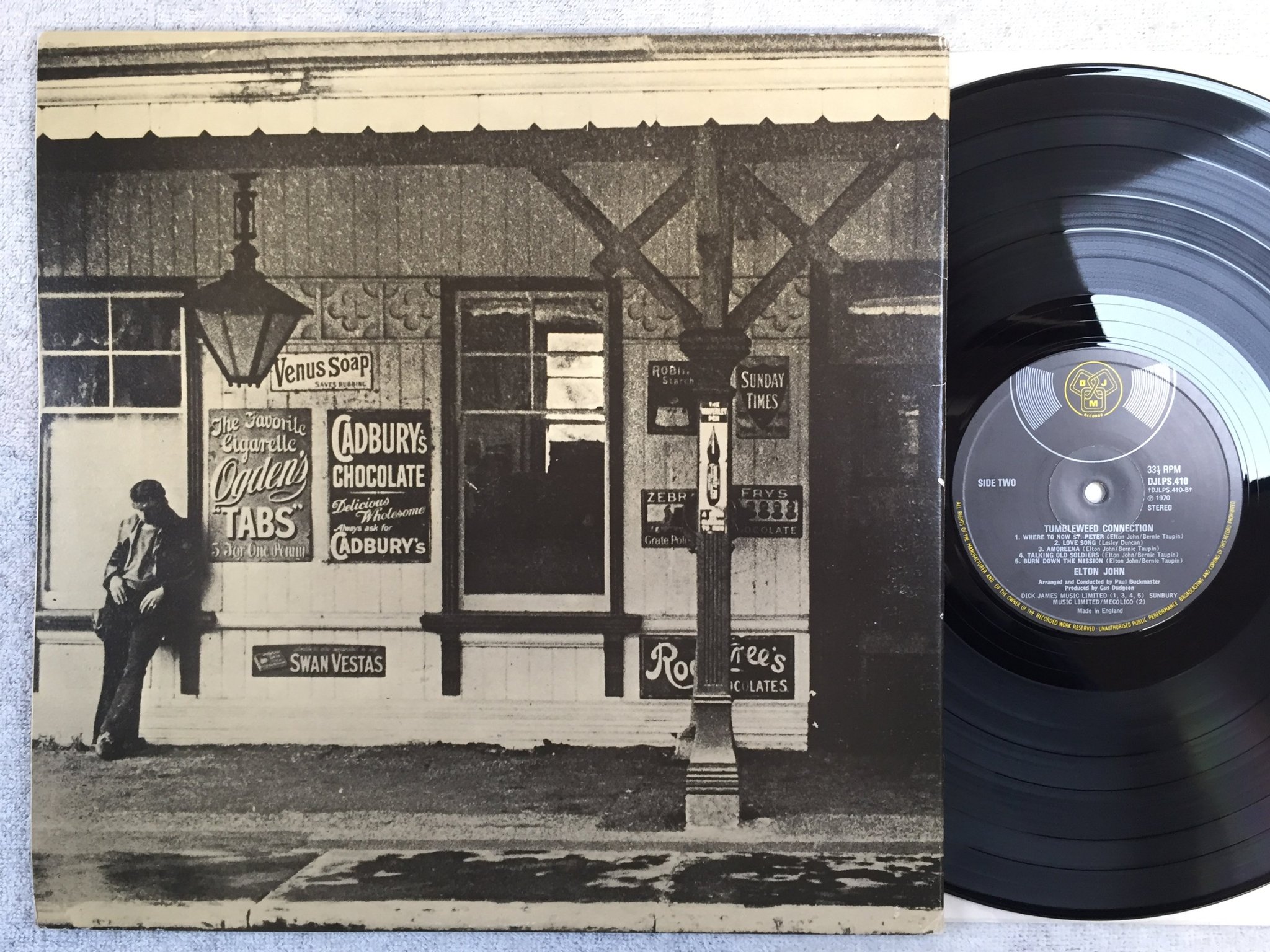 Omslagsbild för skivan ELTON JOHN tumbleweed connection LP -70 UK DJM DJLPS 410